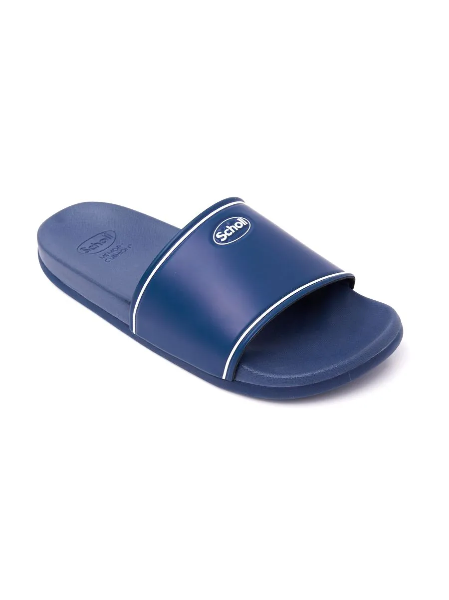 SCHOLL Navy Slide Sandals Unisex - Cent