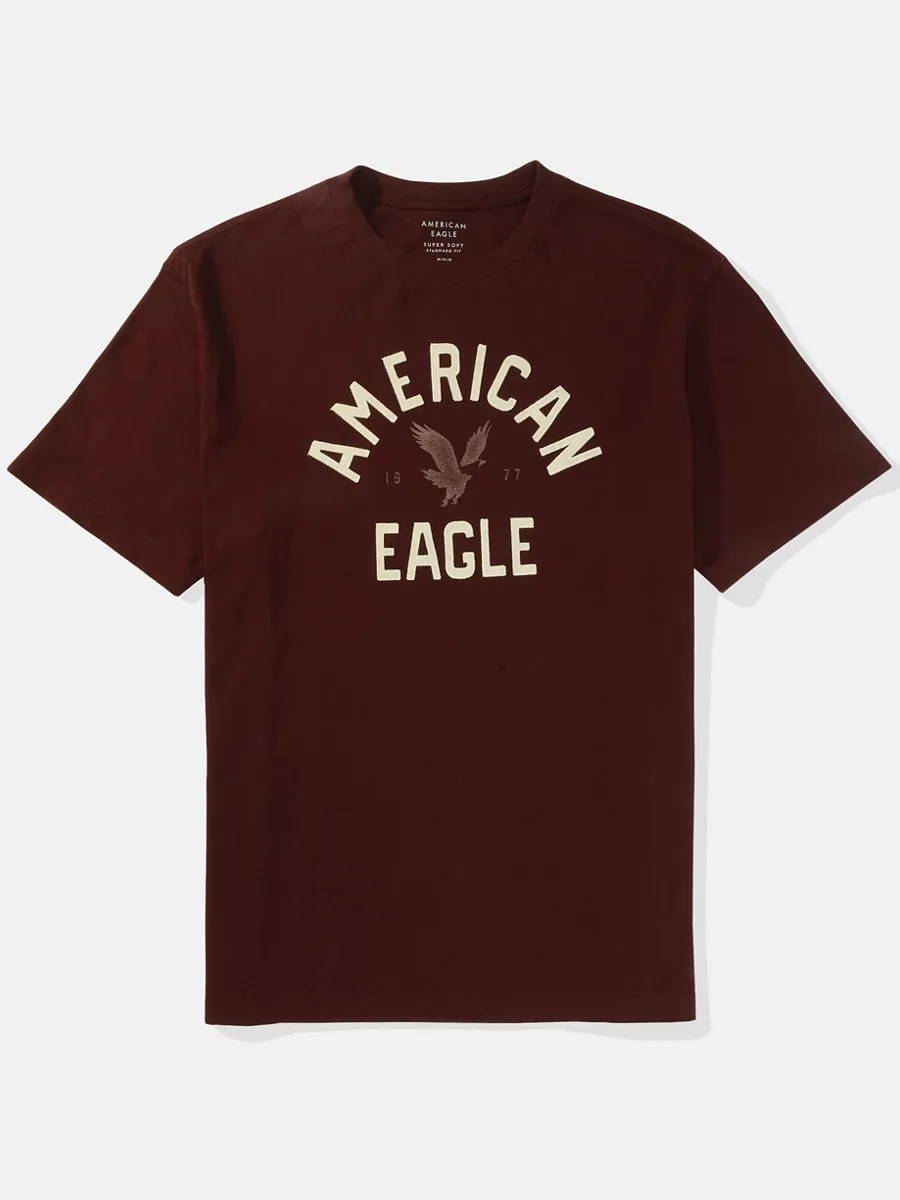 AMERICAN EAGLE MEN G SS SP2 SET IN TEE- PC DYE + SERIOUSLY SOFT WASH 600 RED