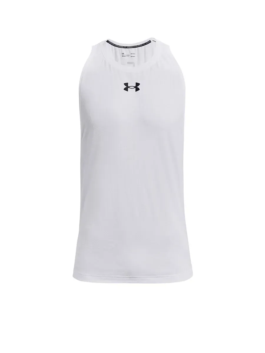 UNDER ARMOUR Men Basketball Tank Baseline Cotton White - UN127AP758DZTH