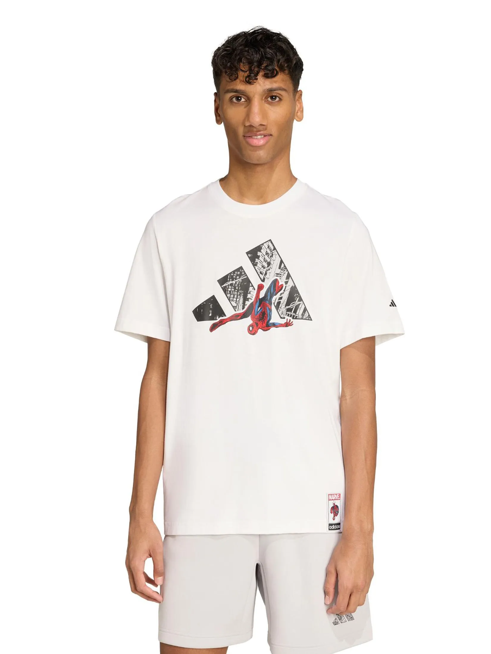ADIDAS Men T-Shirt Adidas Marvel Spider-Man Logo JW8842 White