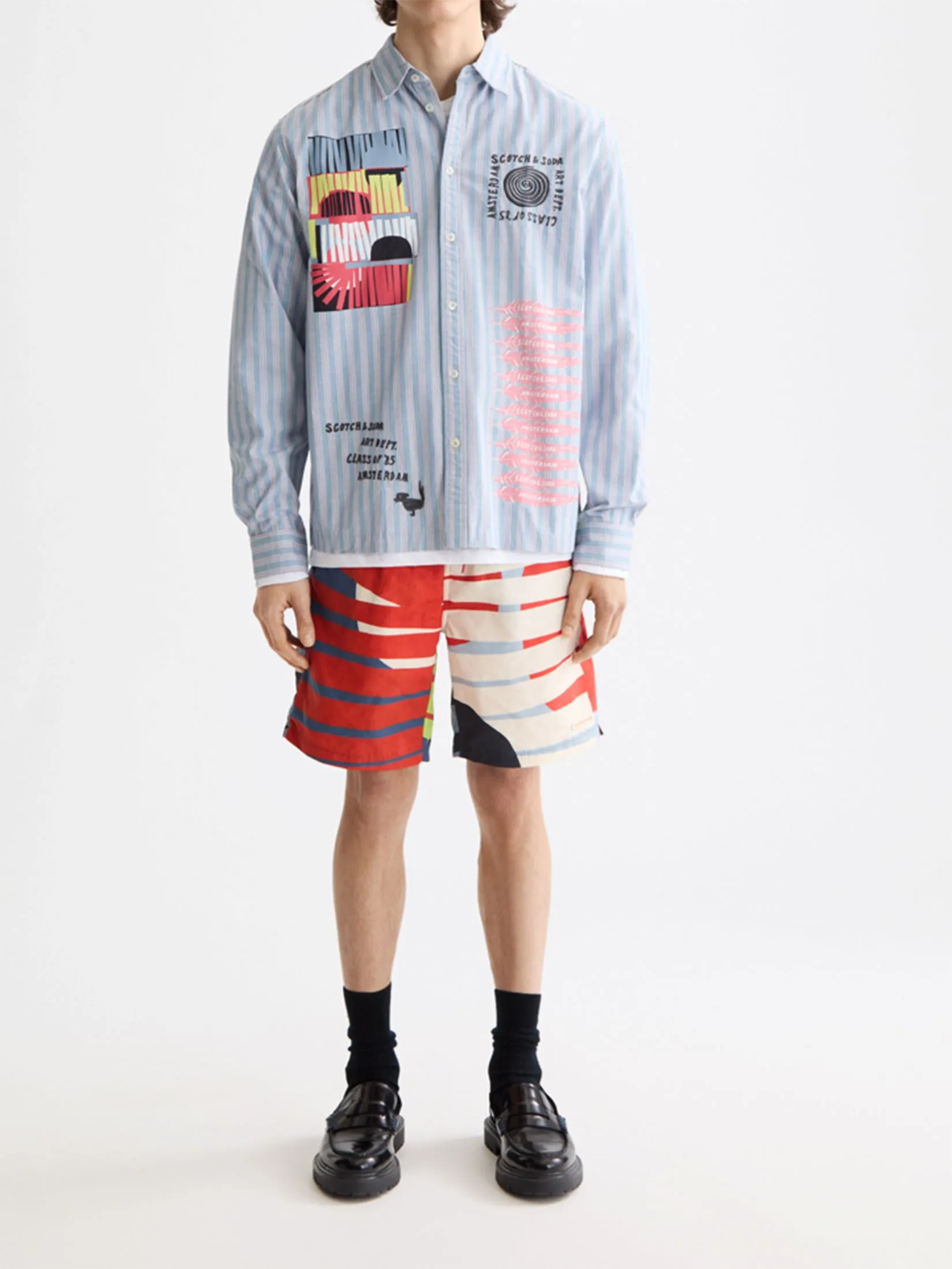 SCOTCH&SODA Men Swim Shorts Printed Longer-Length