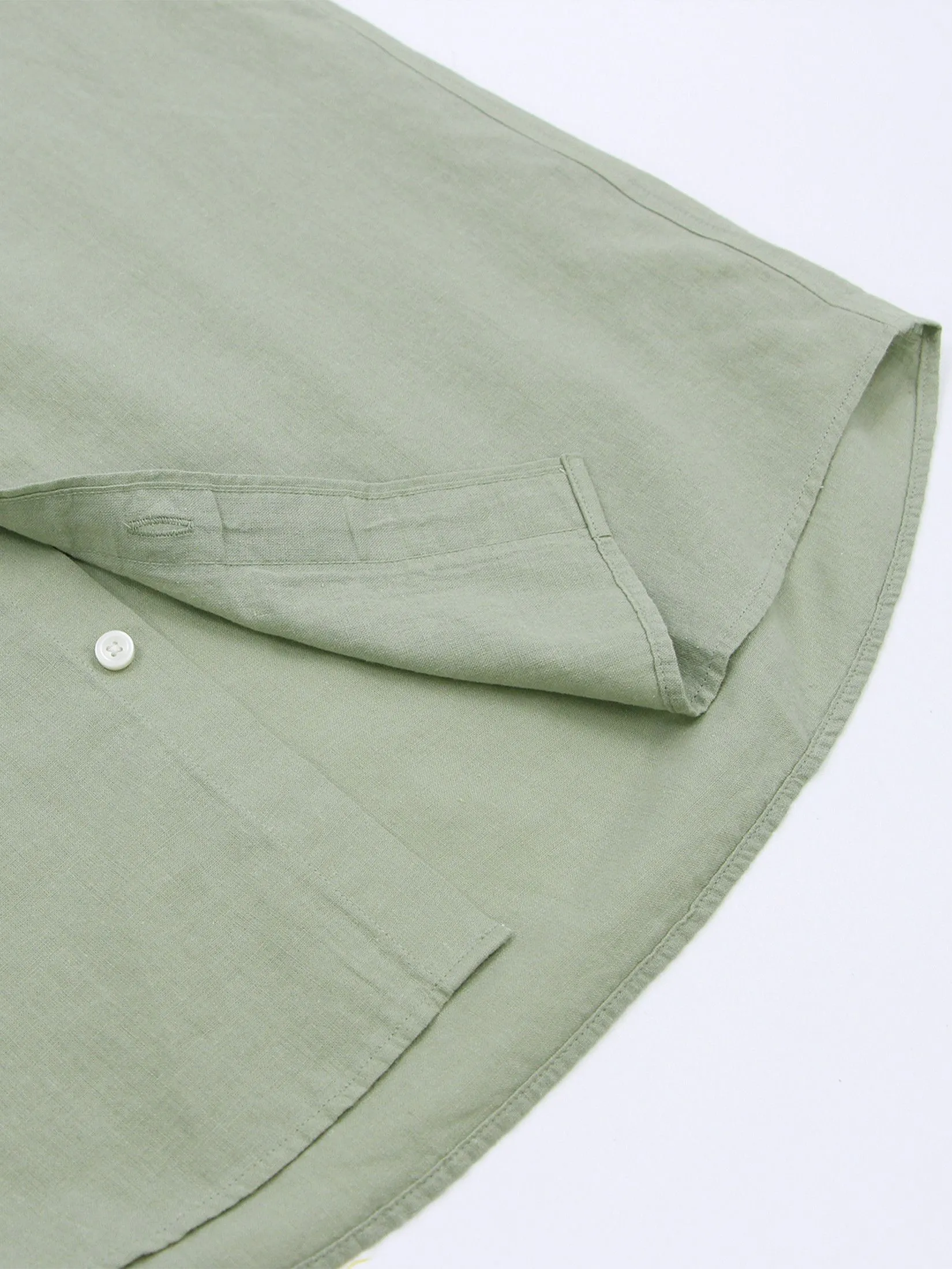 GIORDANO Men's Slim Poplin Linen Shirt Budding Green