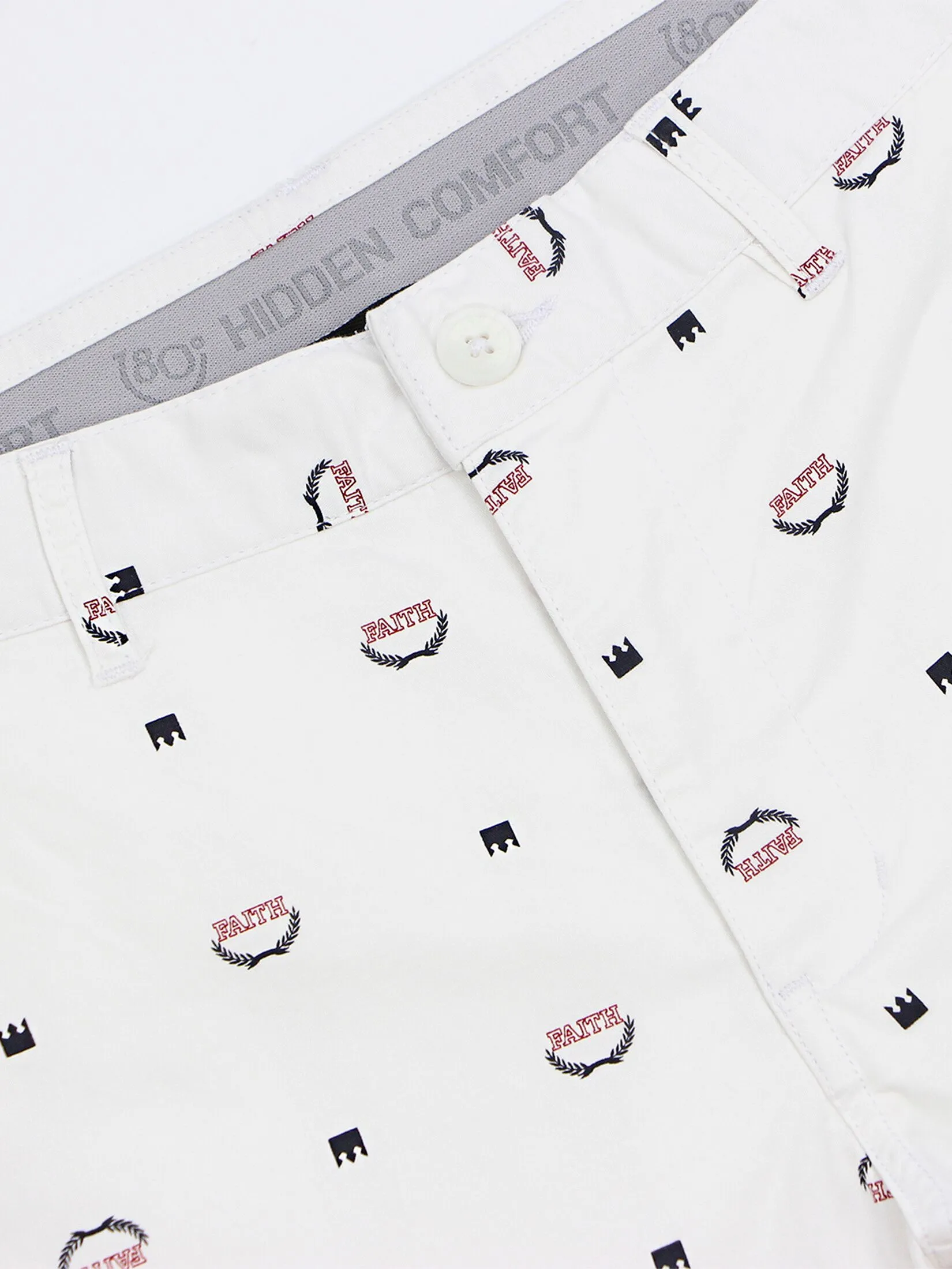 GIORDANO Men's Slim Twill Bermuda Shorts (180° Waistband) White