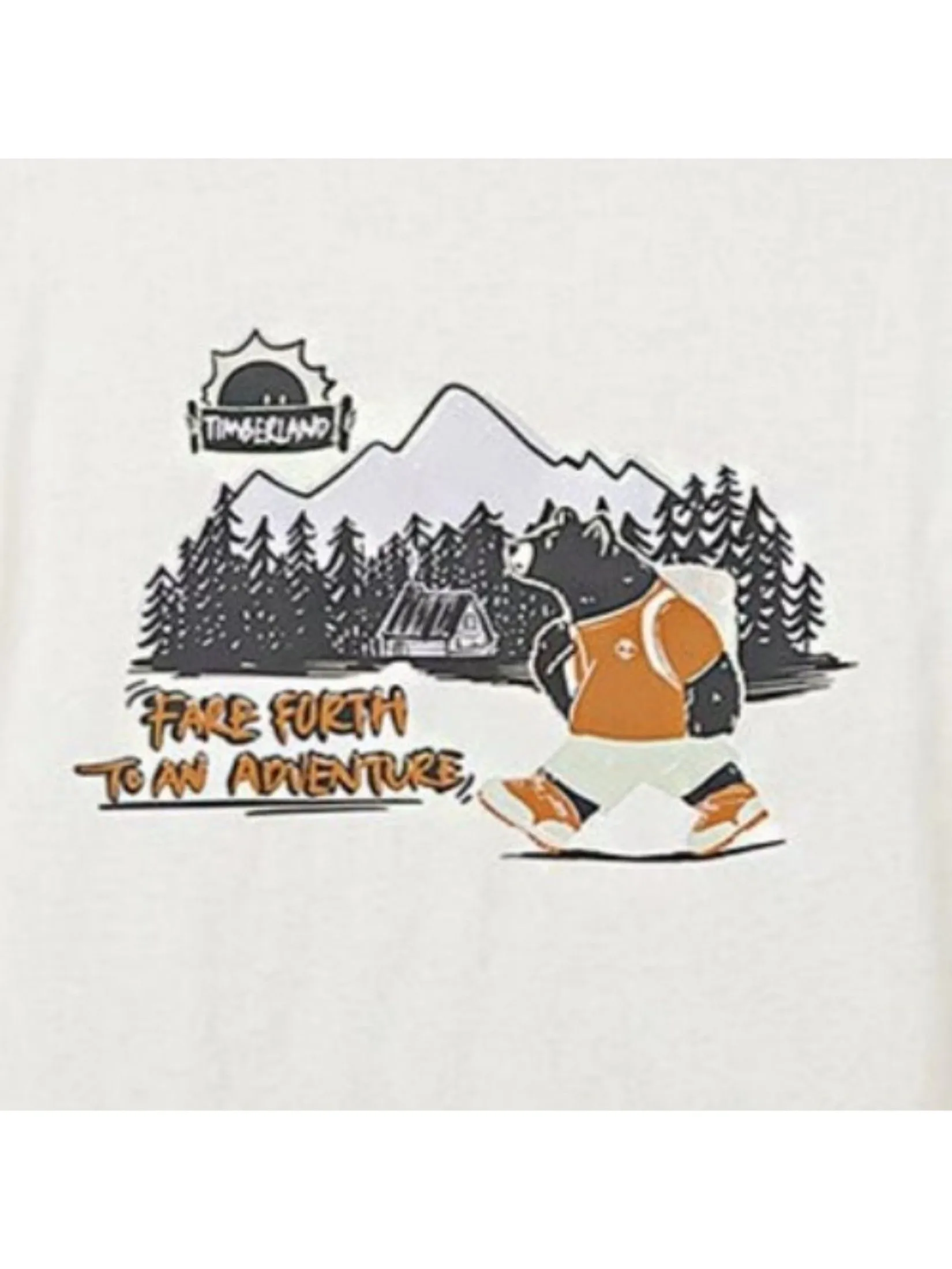 TIMBERLAND Men's Back Graphic Short Sleeve T-Shirt Neutral White