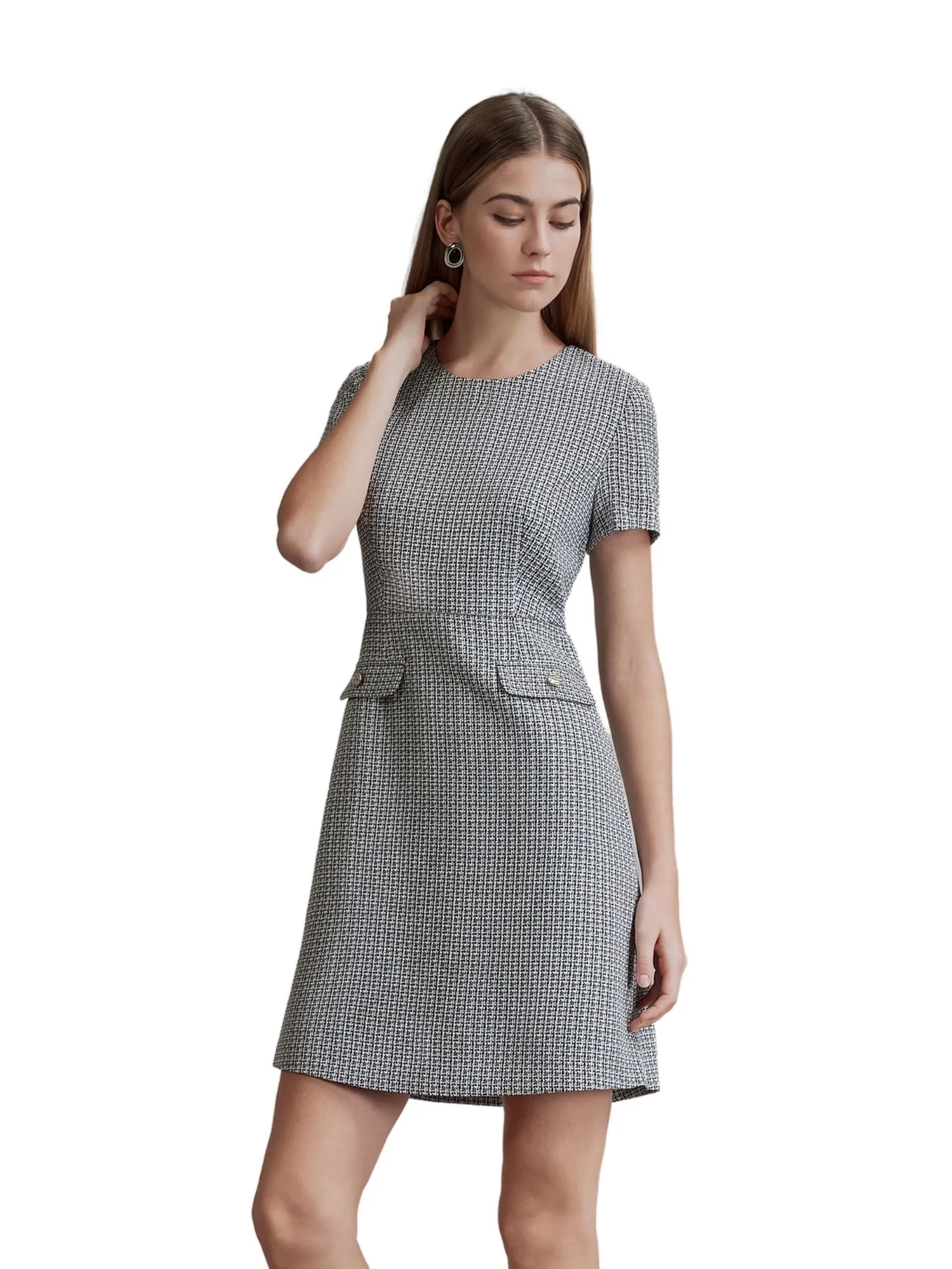 G2000 Women Clothing A-Shaped Tweed Dress  A-Shape - Black Size - 38 EU