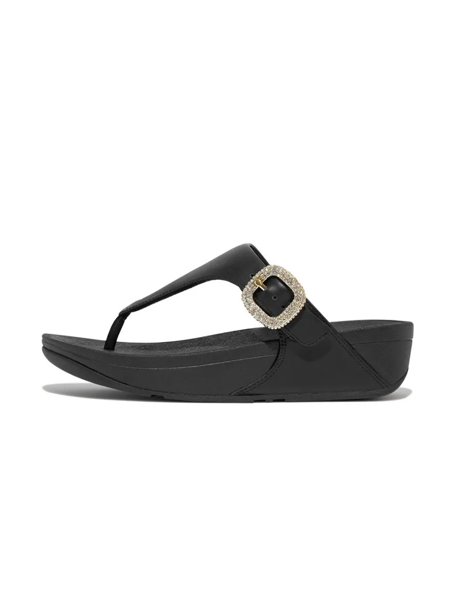FitFlop™ WOMEN'S LULU CRYSTAL-BUCKLE TOE-POST HN9-001 BLACK