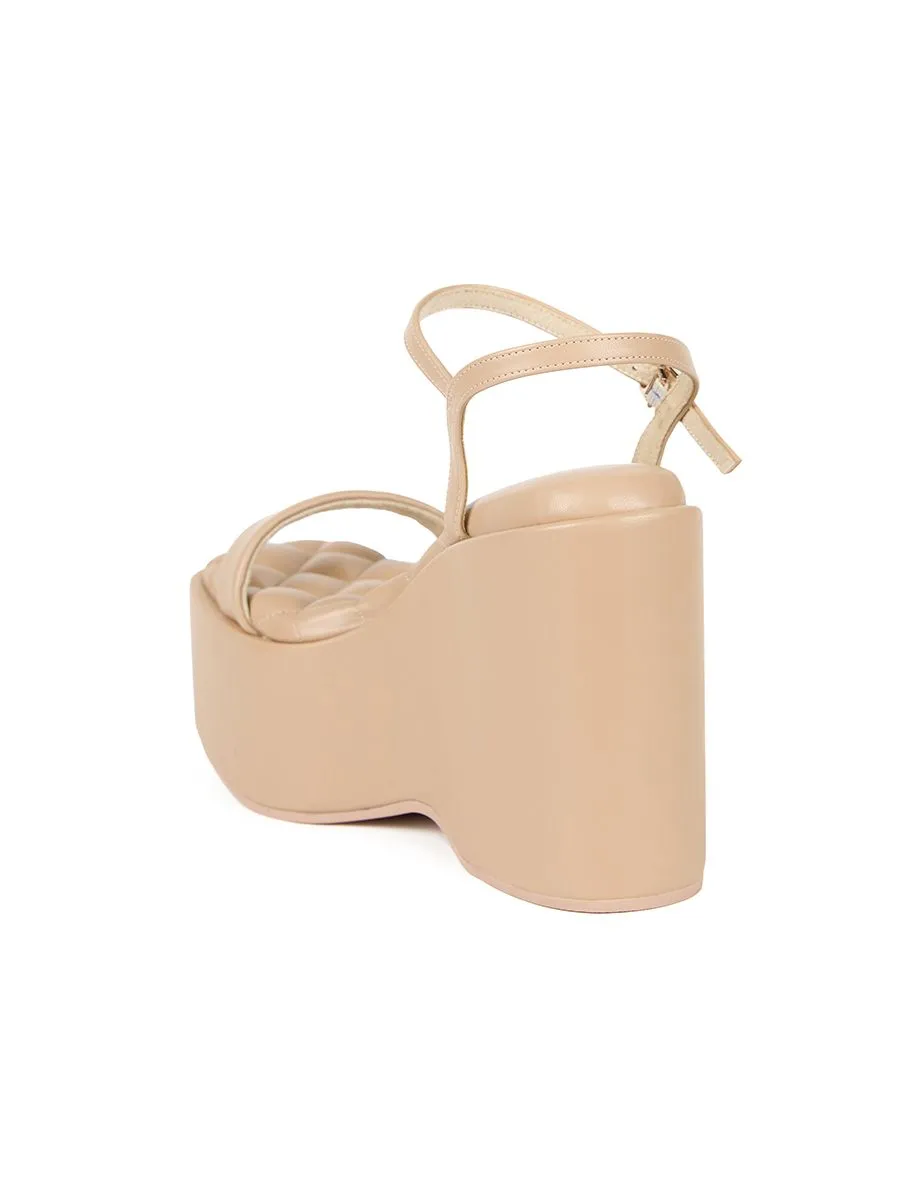 SHU WOMEN  RUNWAY 4.5" MEGA PLATFORM ORIGINAL ANKLE STRAP - NUDE