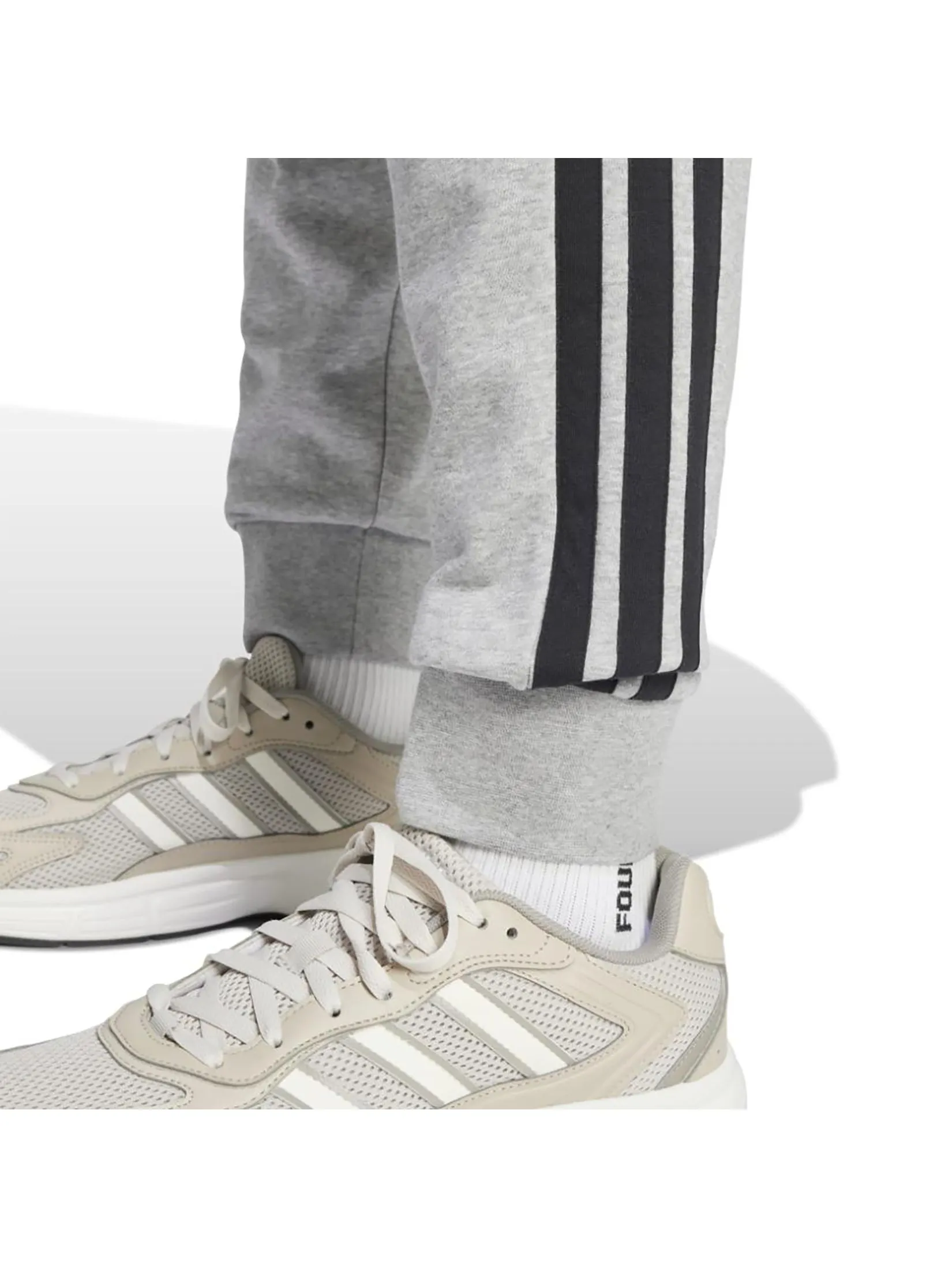 ADIDAS Men Joggers Essential 3-Stripes French Terry JE6346 Medium Grey Heather / Black