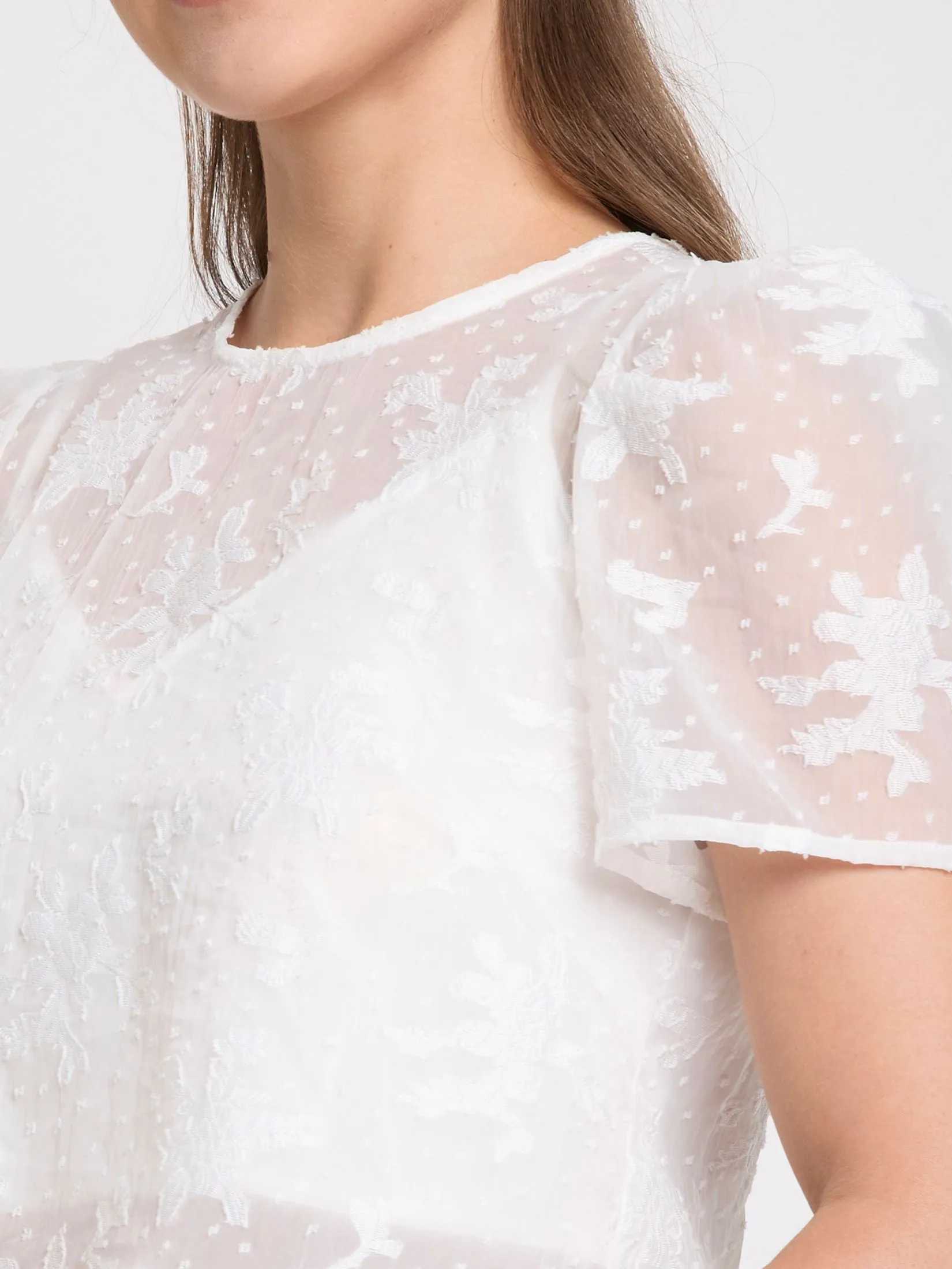 LOLITA Women Crop Top Short Sleeve Chiffon