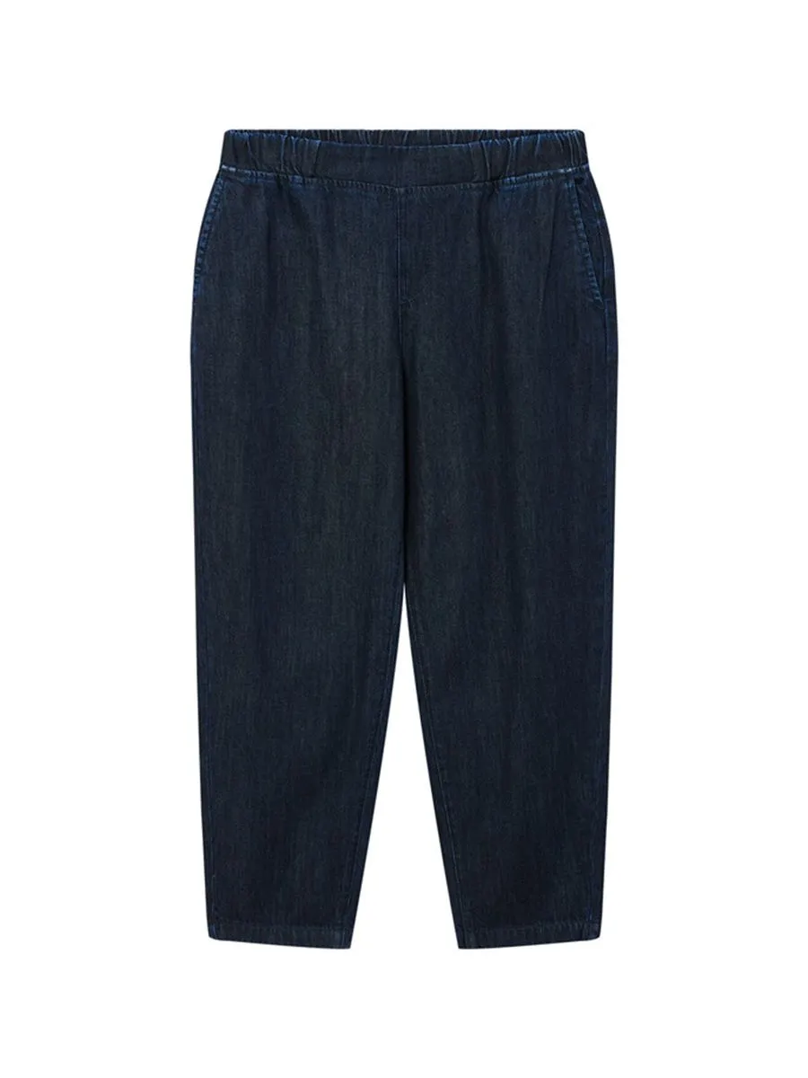 GIORDANO Women's Relax Elastic Viscose Denim Jeans Denim blue