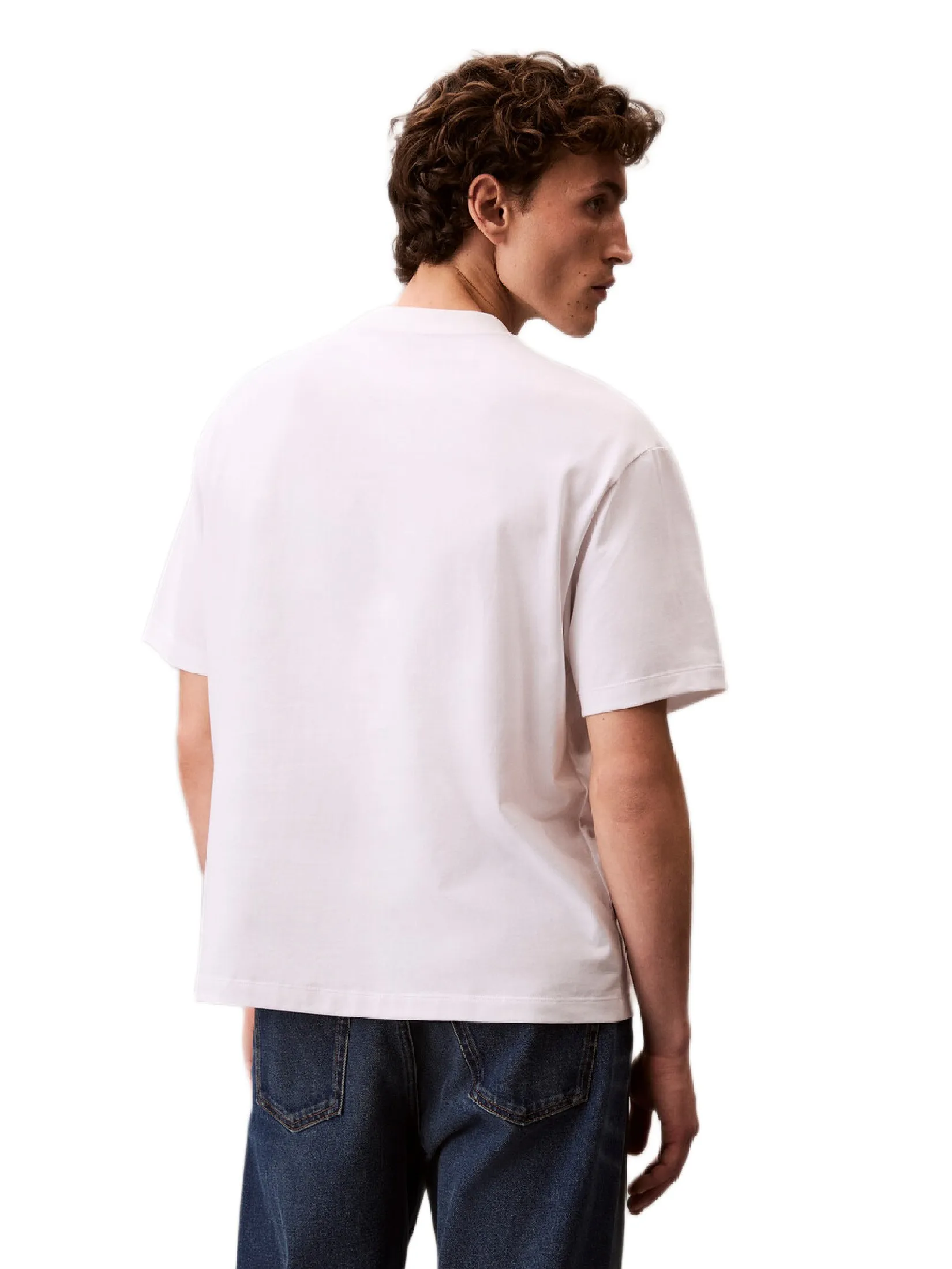 CALVIN KLEIN Men s Relaxed Fit Resort Logo Short Sleeve T-Shirt White