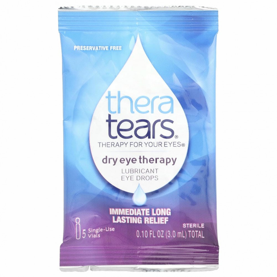 TheraTears, Dry Eye Therapy, глазные капли со смазкой, 30 стерильных одноразовых флаконов