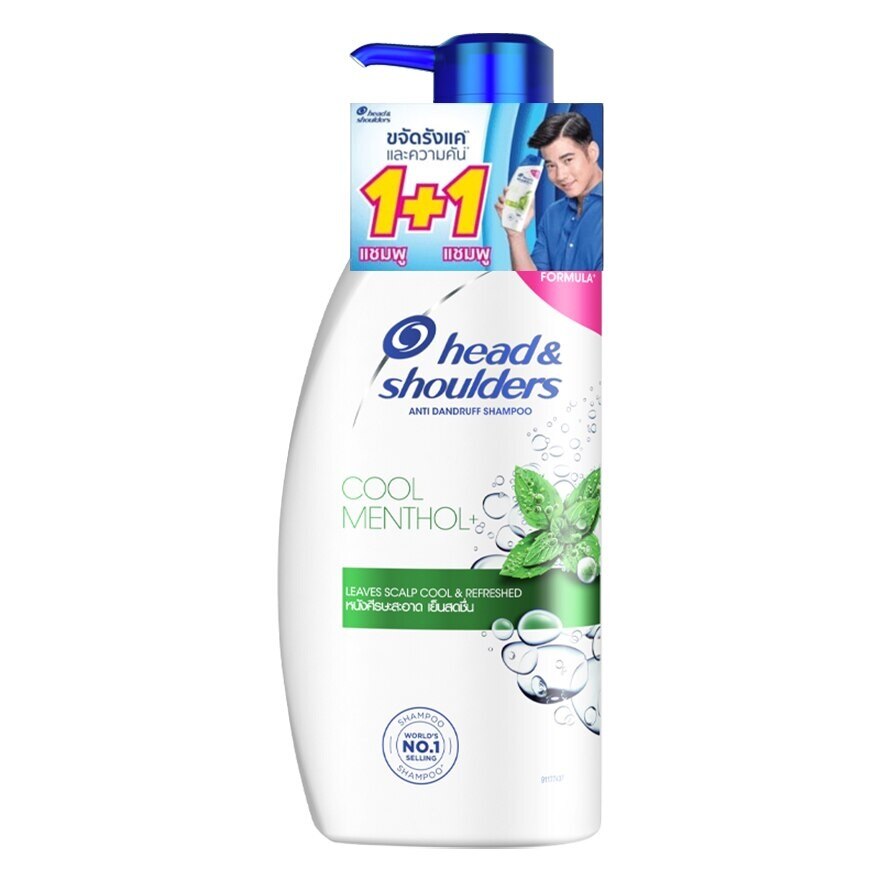 Head Shoulders Shampoo Anti Dandruff Cool Menthol 370 Ml. Twin Pack แชมพูขจัดรังแค