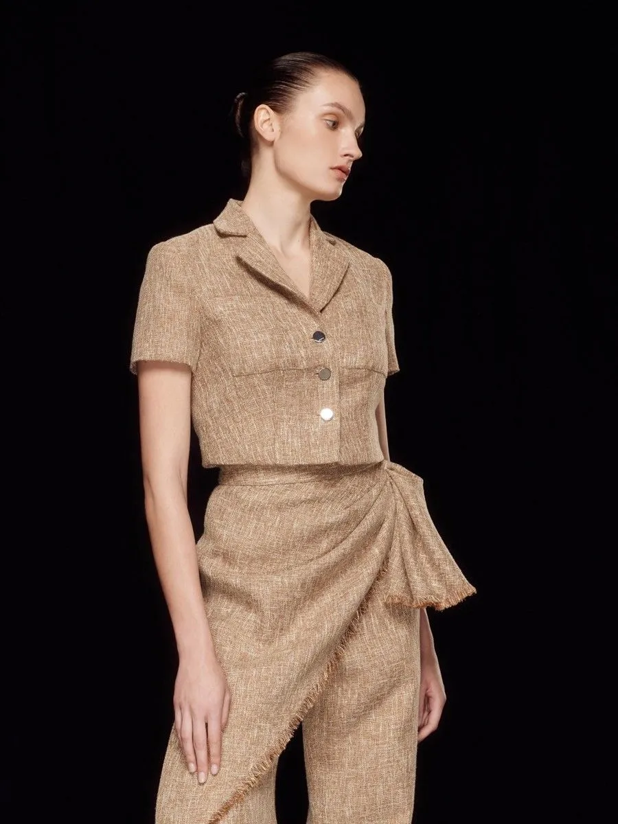 ASAVA ( SS24 )Adara Cropped Women Jacket Beige