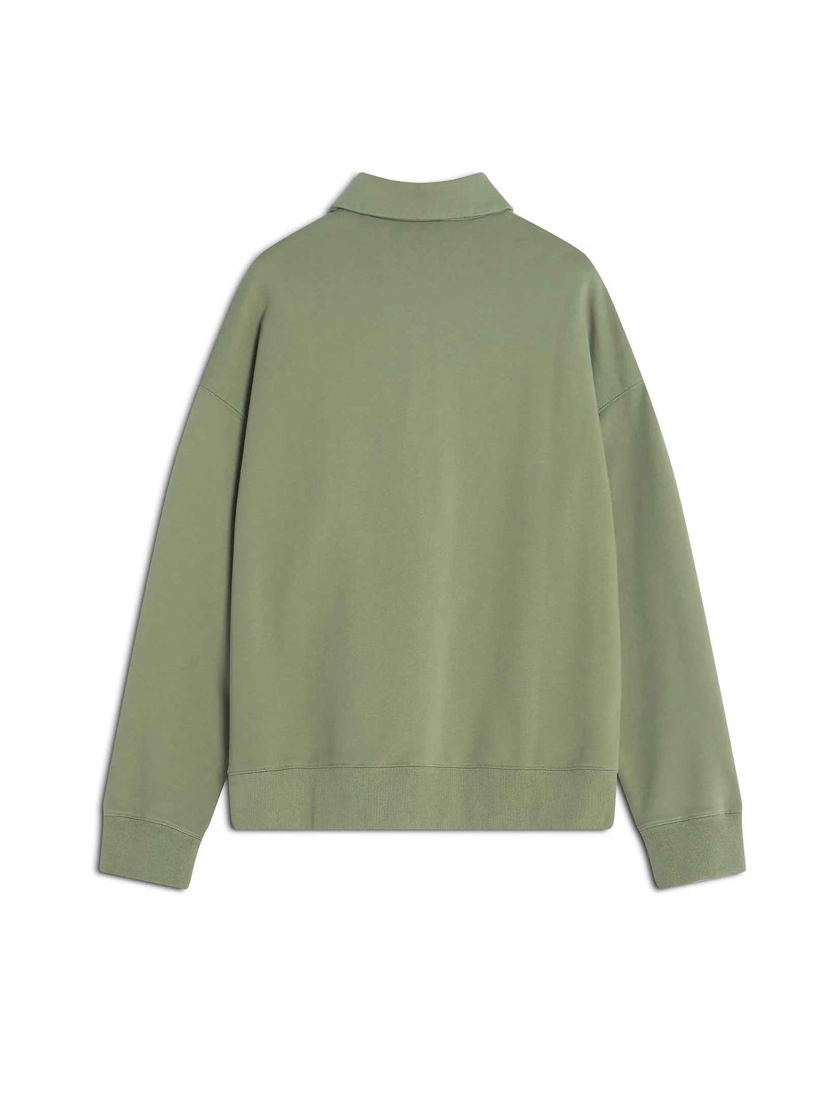 MAISON KITSUNÉ Men Polo Sweatshirt Profile Fox Oversize Dark Khaki