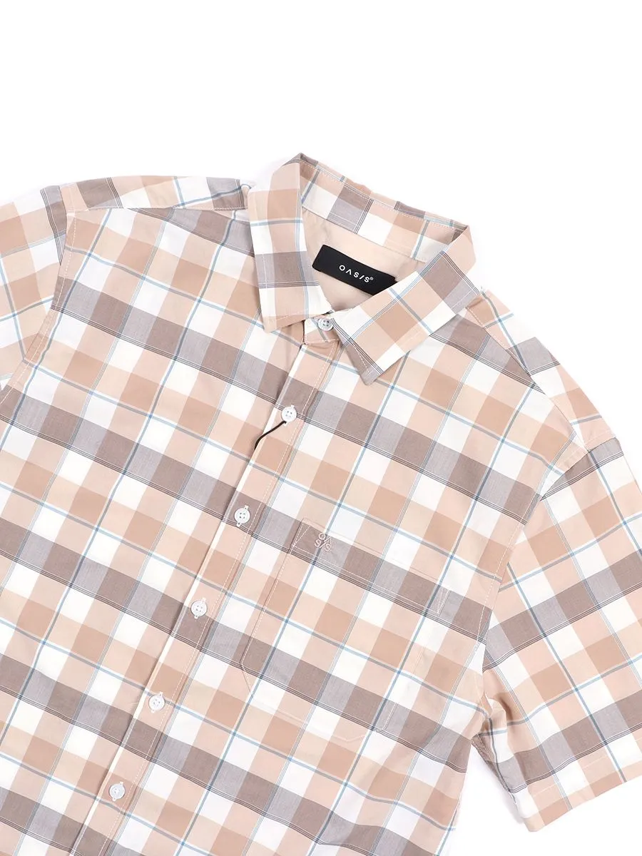 OASIS Men's Short sleeve Shirt Cream