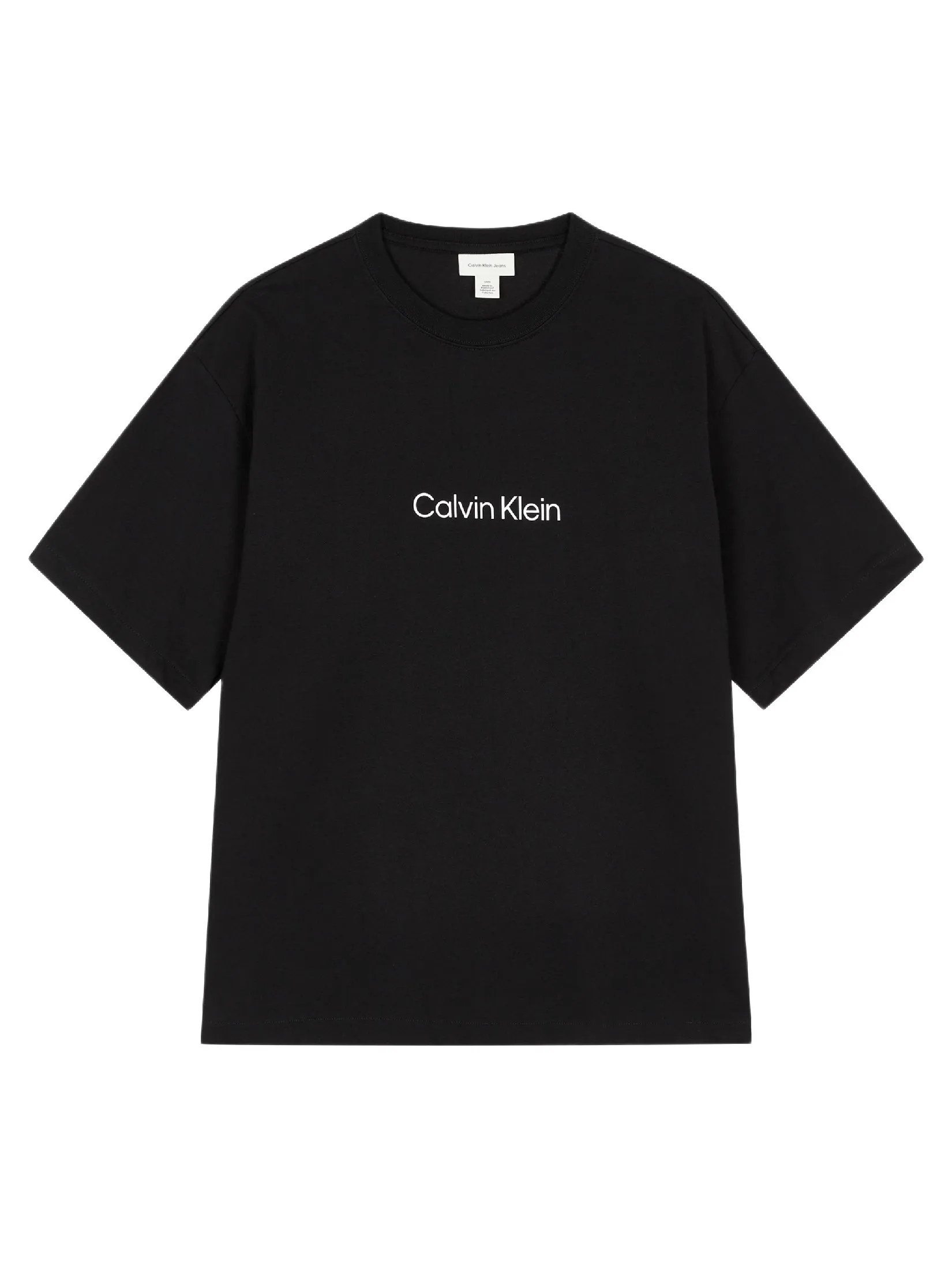 CALVIN KLEIN Men s Relaxed Fit Standard Logo Crew Neck Short Sleeve T-Shirt  Black