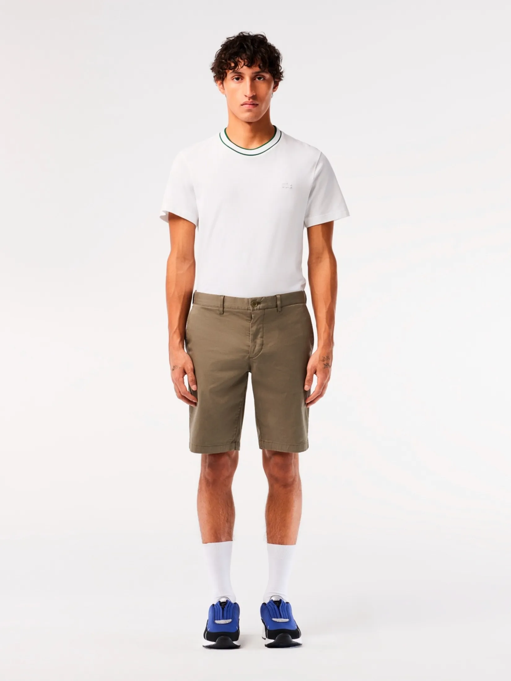 LACOSTE Men’s Lacoste Slim Fit Organic Cotton Bermuda Shorts Green