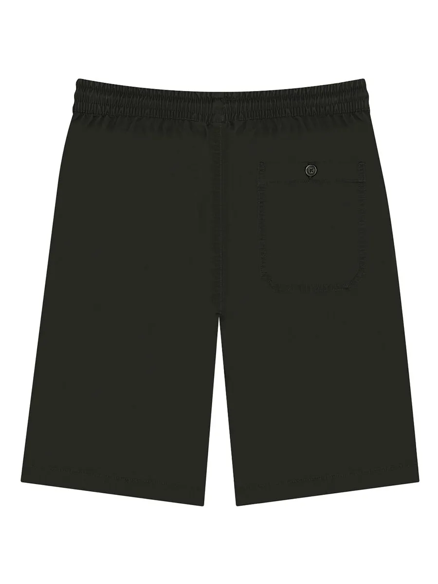 GIORDANO Men's Mid-Rise Slim Fit Elastic Waist Twill Bermuda Shorts Jet set green