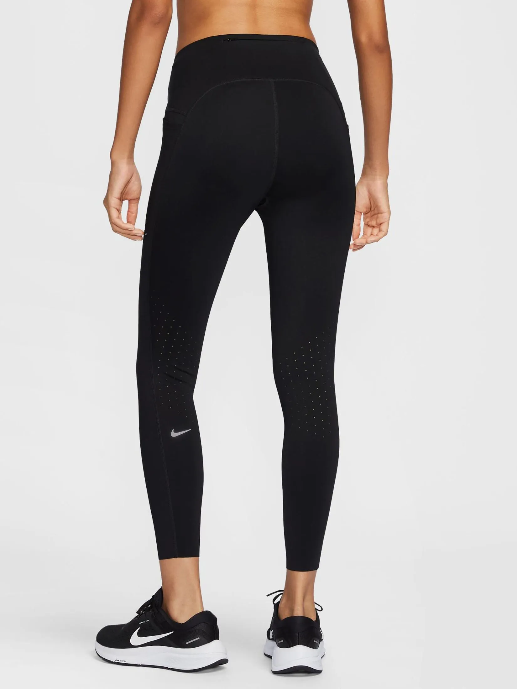 NIKE Women Leggings Dri-Fit High-Waisted 7/8 Black/Reflective Silv