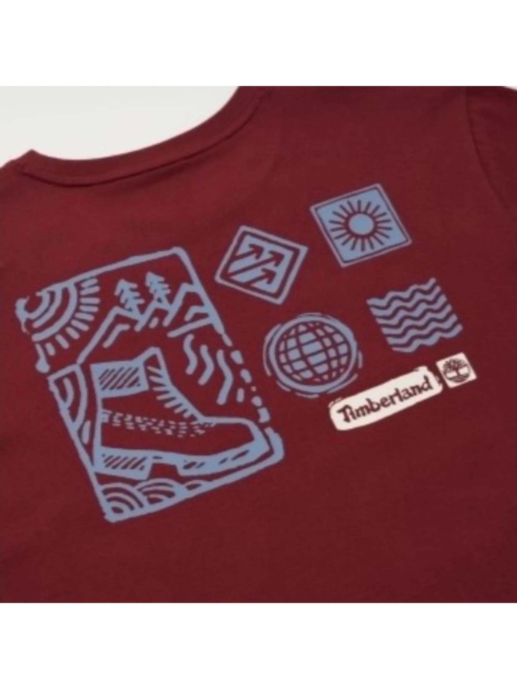 TIMBERLAND Men's Back Graphic Short Sleeve T-Shirt Reddish