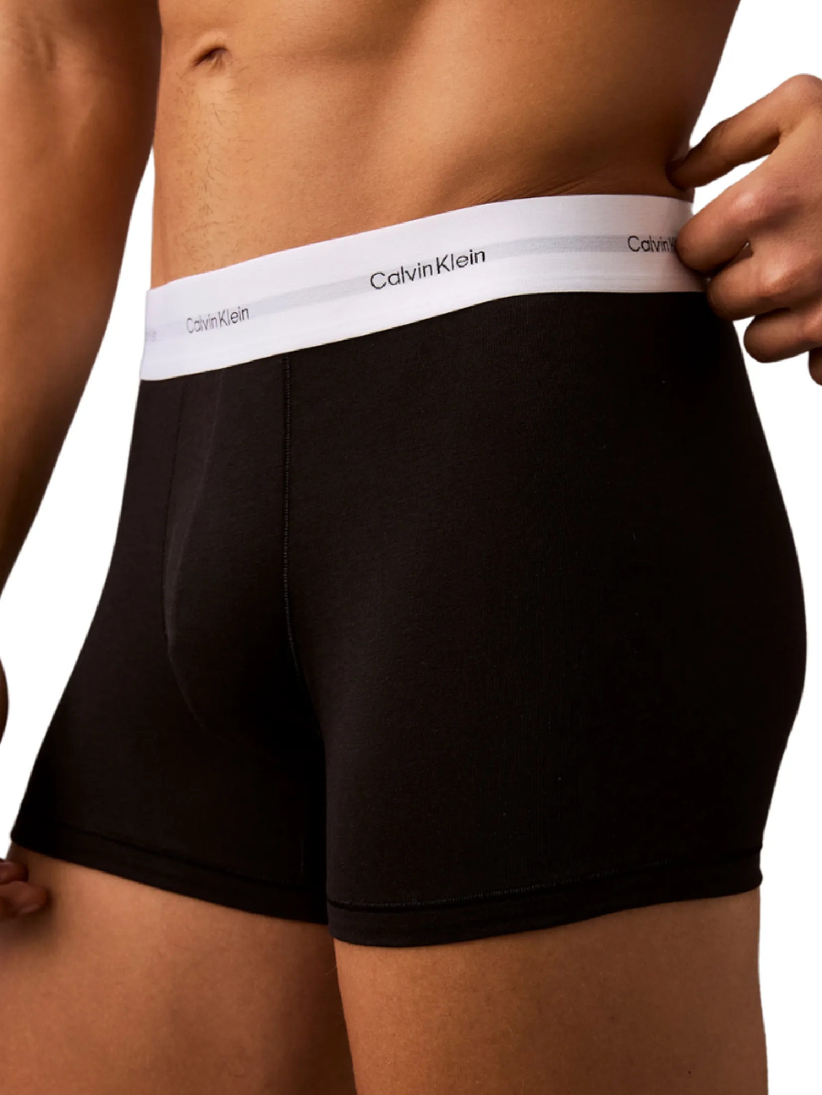 CALVIN KLEIN Men's Cotton Modal Stretch 3-Pack Trunk Black