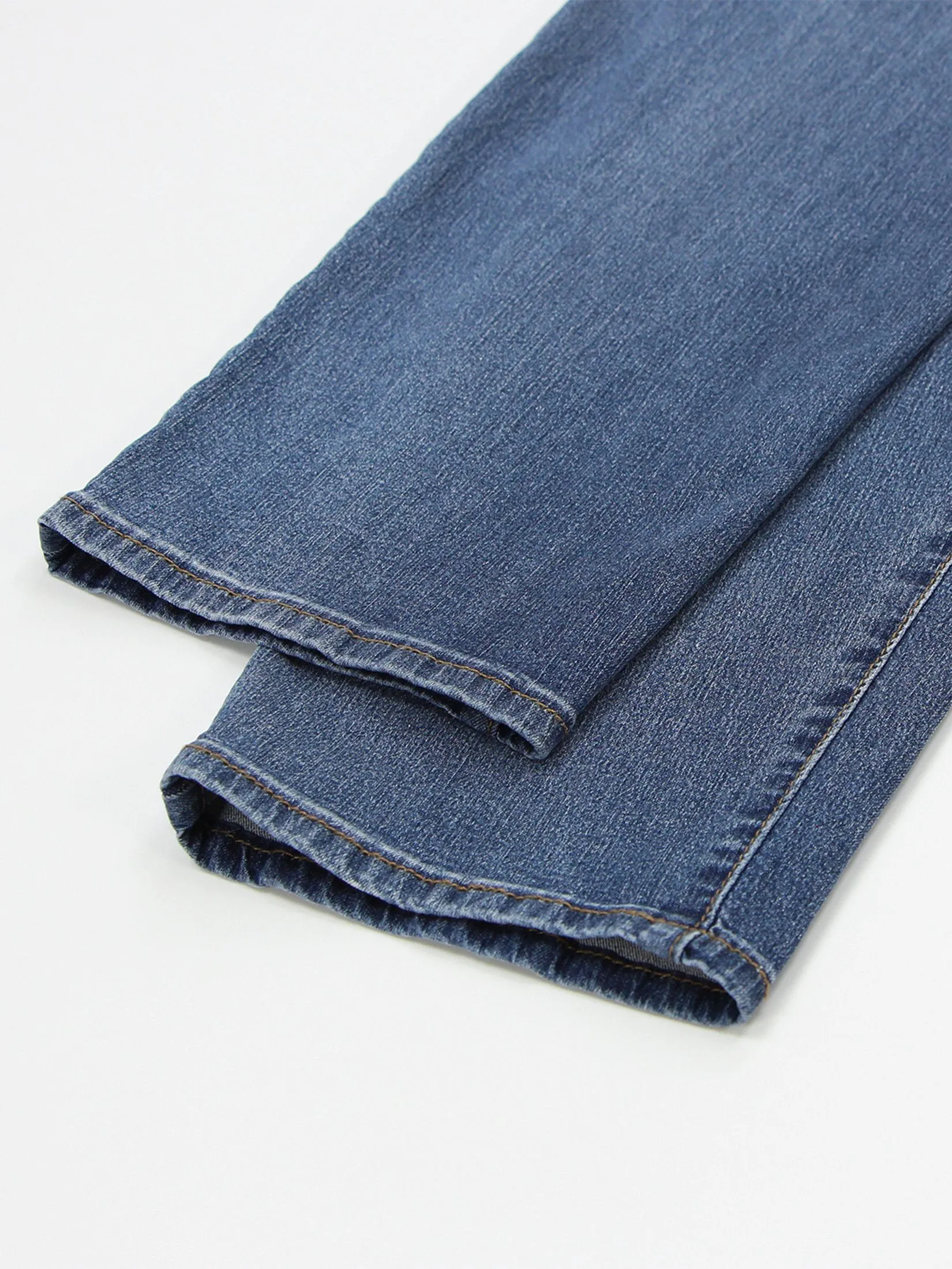 GIORDANO Men's Regular Stretch Denim Jeans(180° Elastic Waist)  Lt indigo