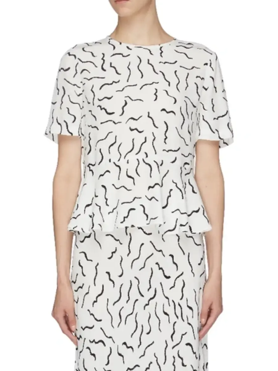 DIANE VON FURSTENBERG Women Top DVF ORILLA Abstract Lines White
