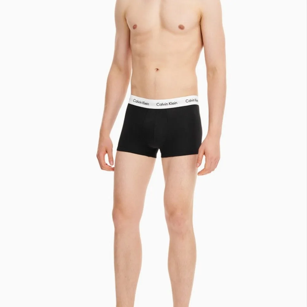 CALVIN KLEIN BLACK W/ WHITE WB UW Bottom U2664 001 PACK 3