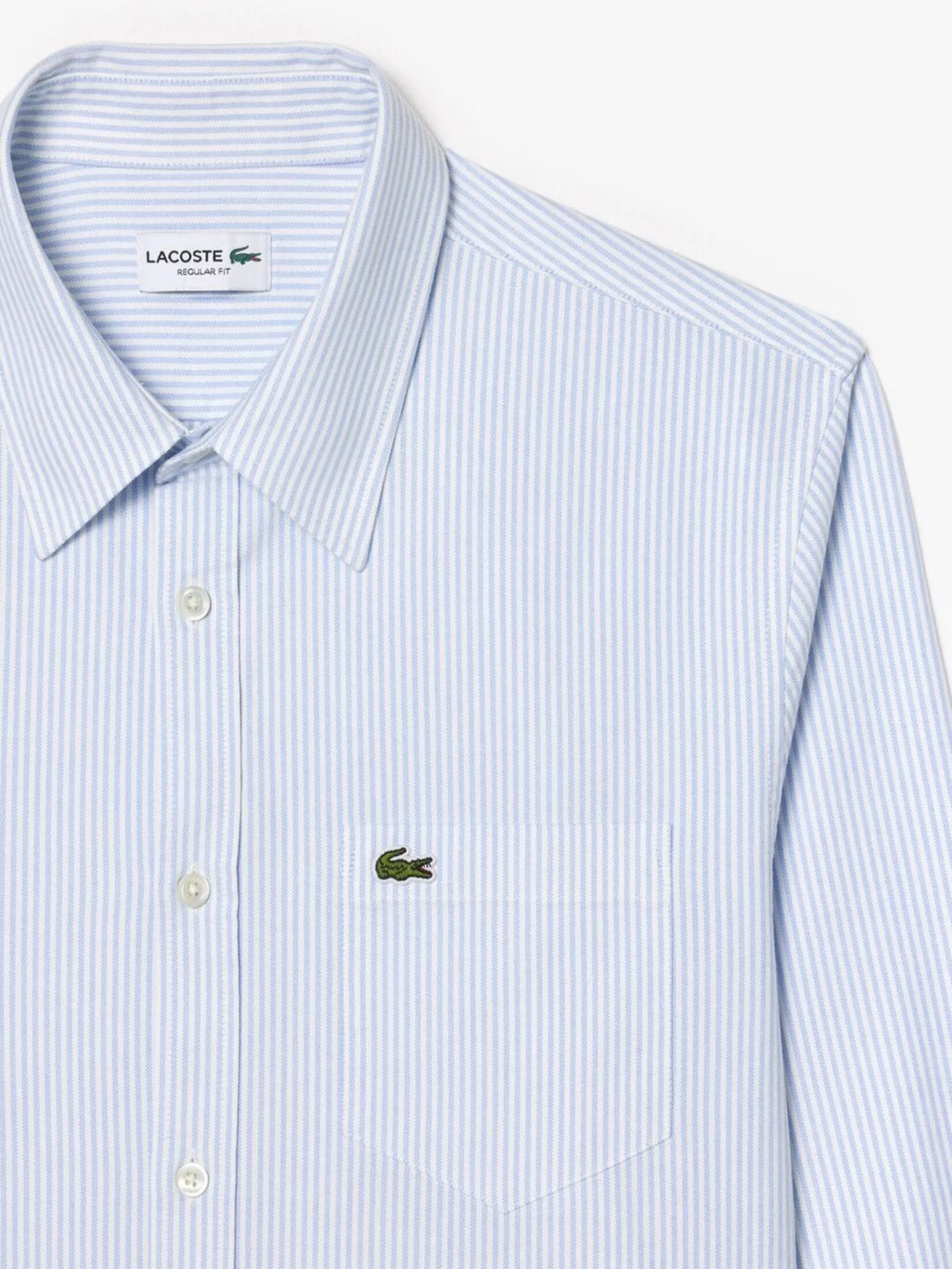 LACOSTE Regular Fit Striped Oxford Shirt Blue