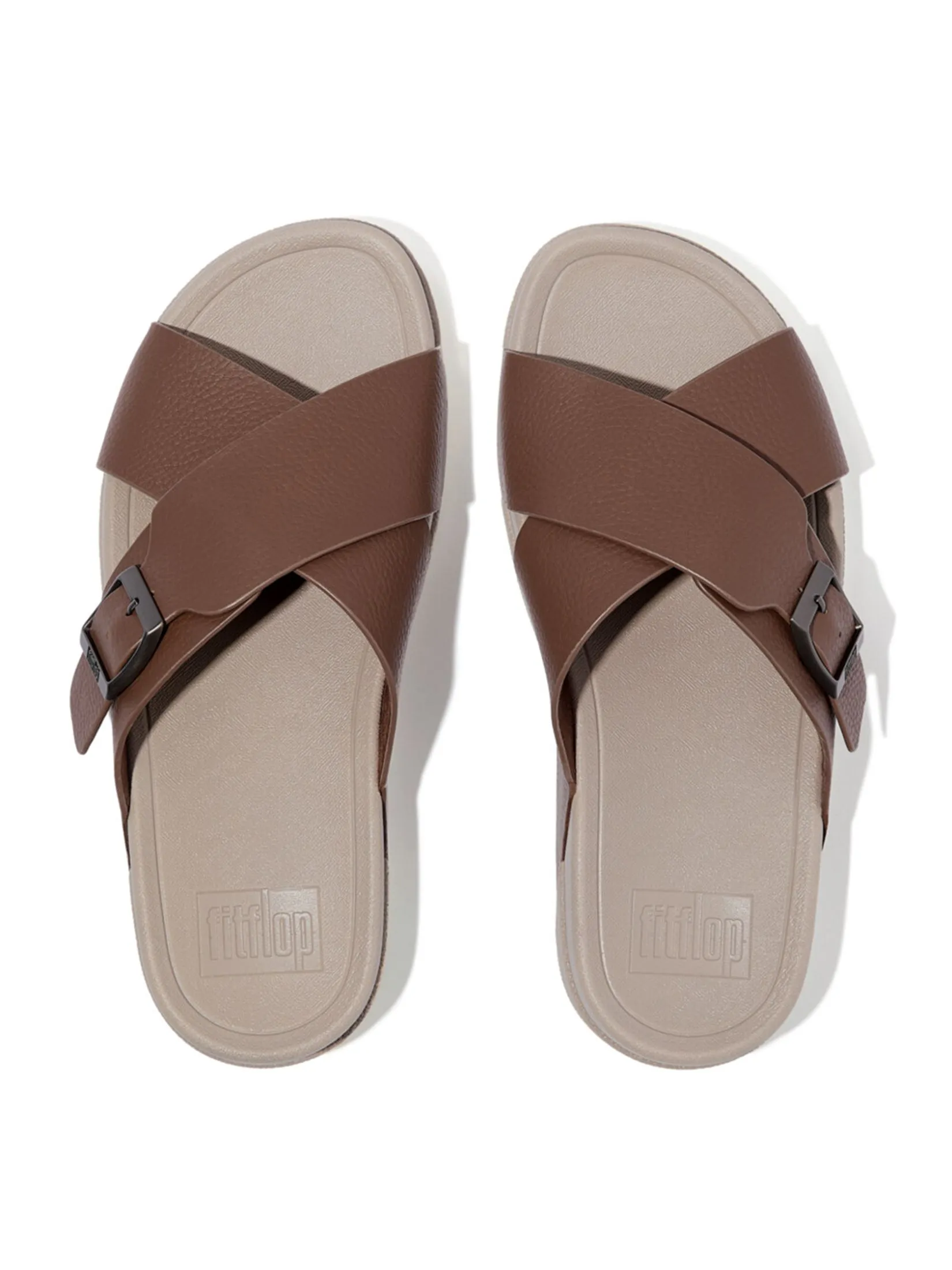 FitFlop™ MEN'S SURFER BUCKLE TUMBLED CROSS S BROWN