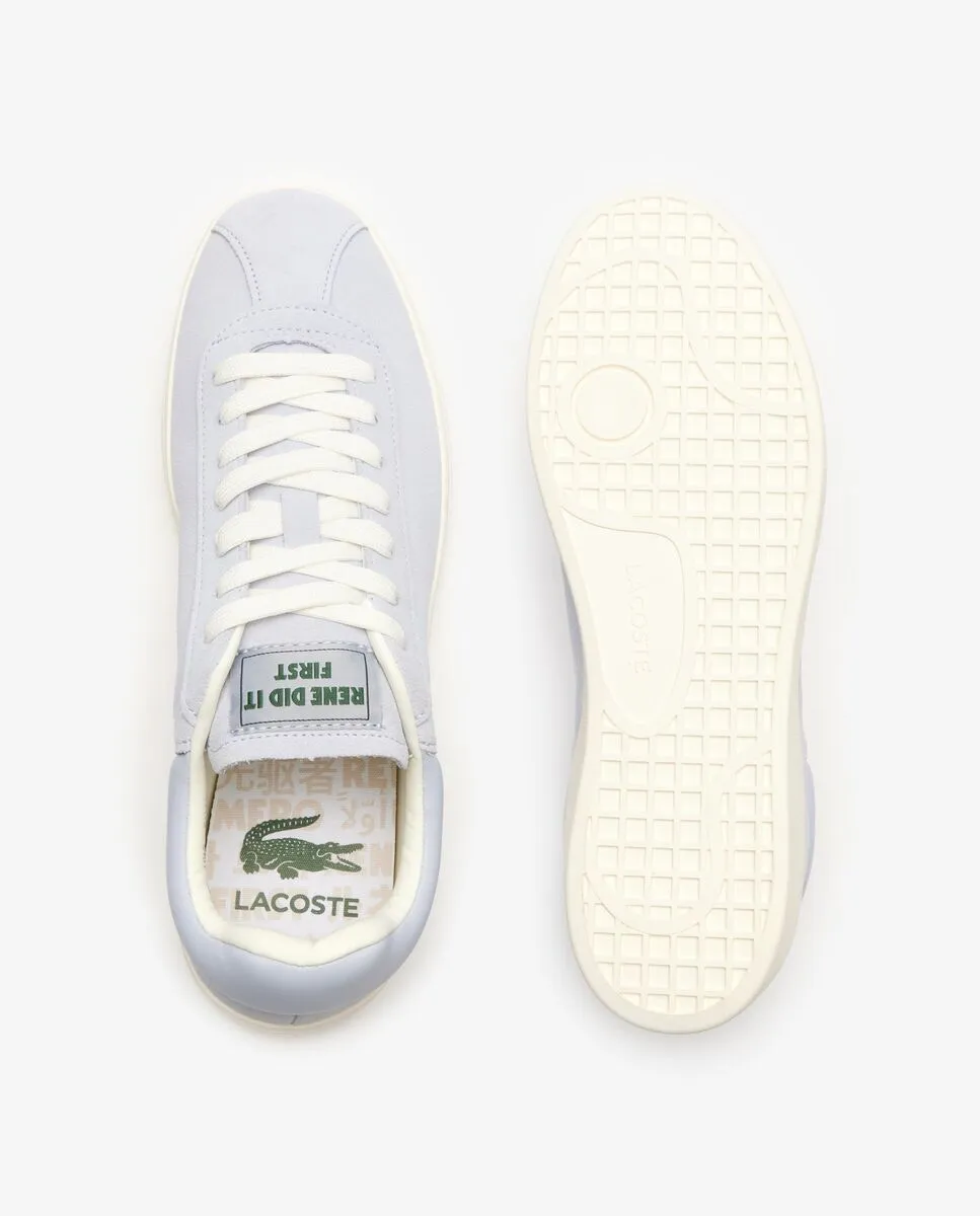 LACOSTE Light Blue Men’s Baseshot Tonal Leather Trainers