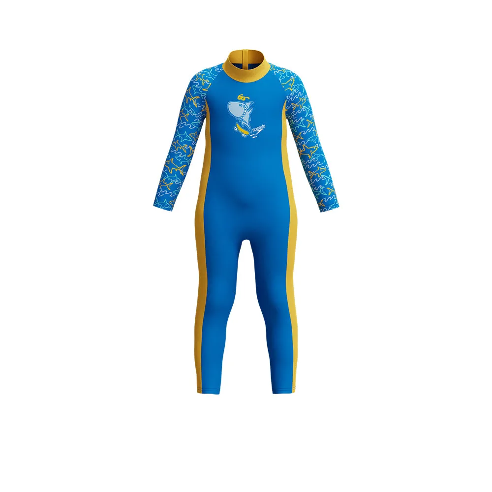 SPEEDO Learn to Swim All-In-One Sun Protection Boys Swimsuit Blue - SP111SP383ENTH