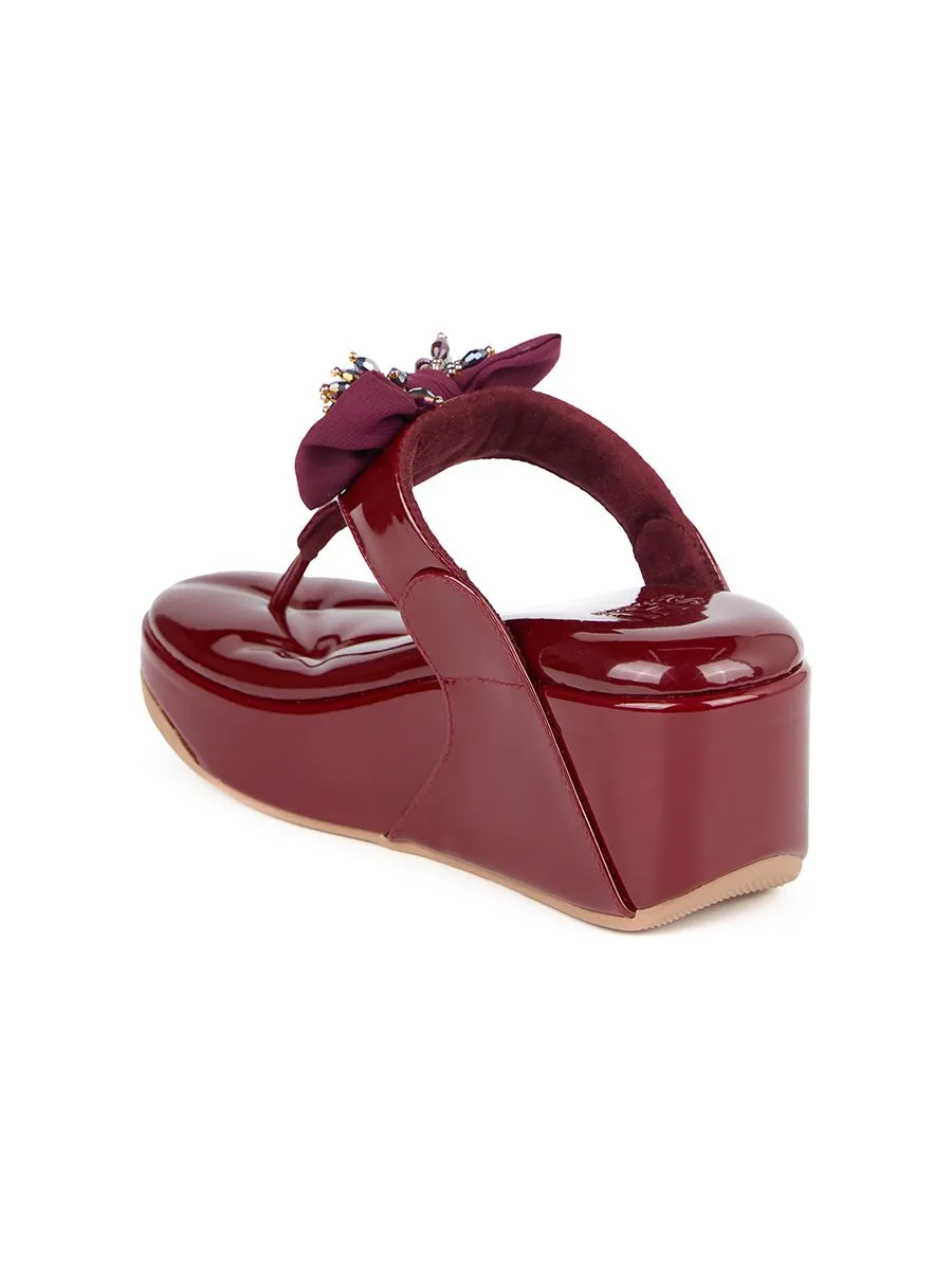 SHU WOMEN- SOFASHOES 3.5" SWEET CHIC - GLOSSY RED WINE