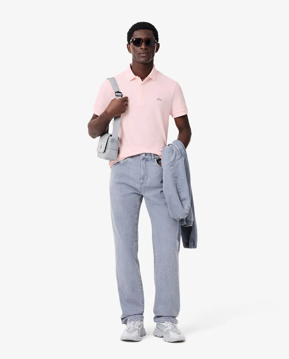 LACOSTE Regular Fit Paris Stretch Piqu  Polo Shirt Pink