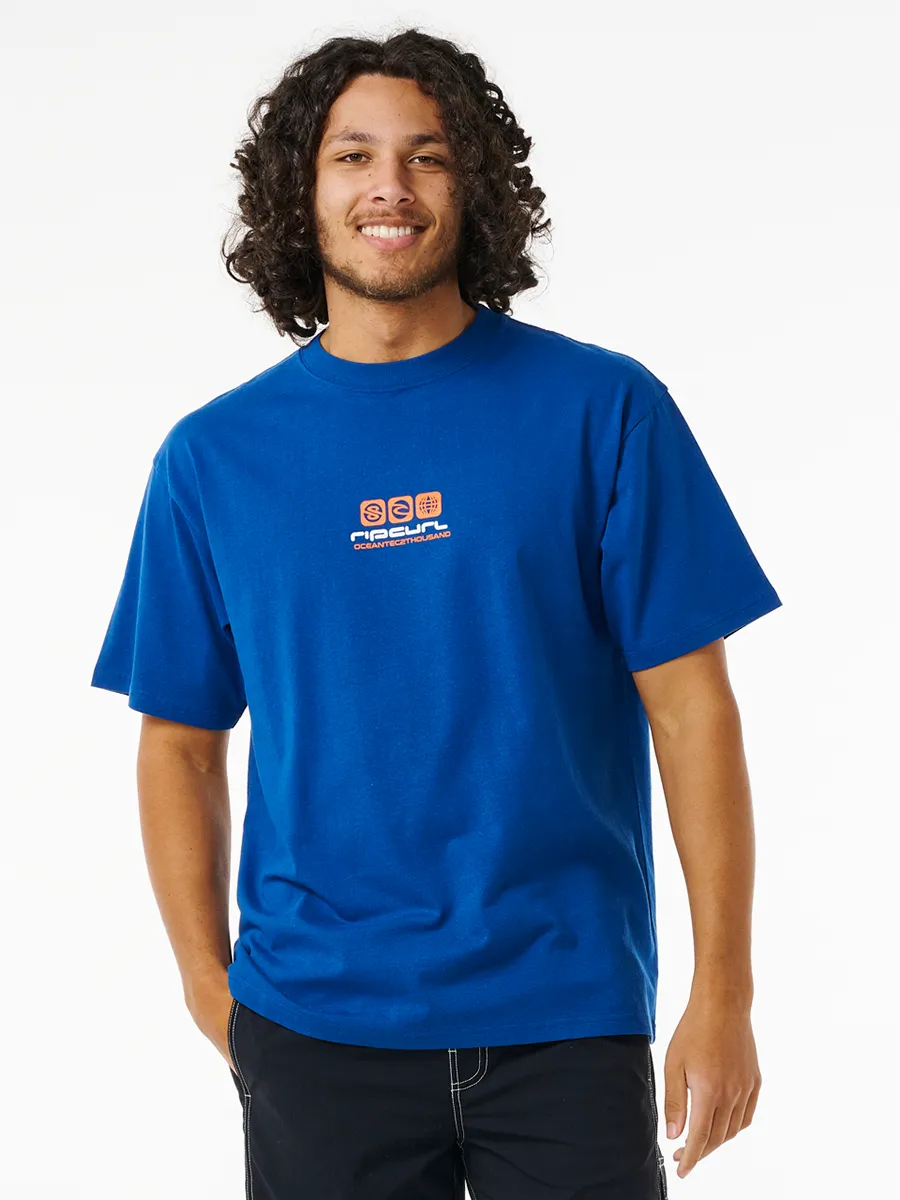 RIP CURL Men T-Shirt Archive Ocean Tech Tee Cobalt Navy