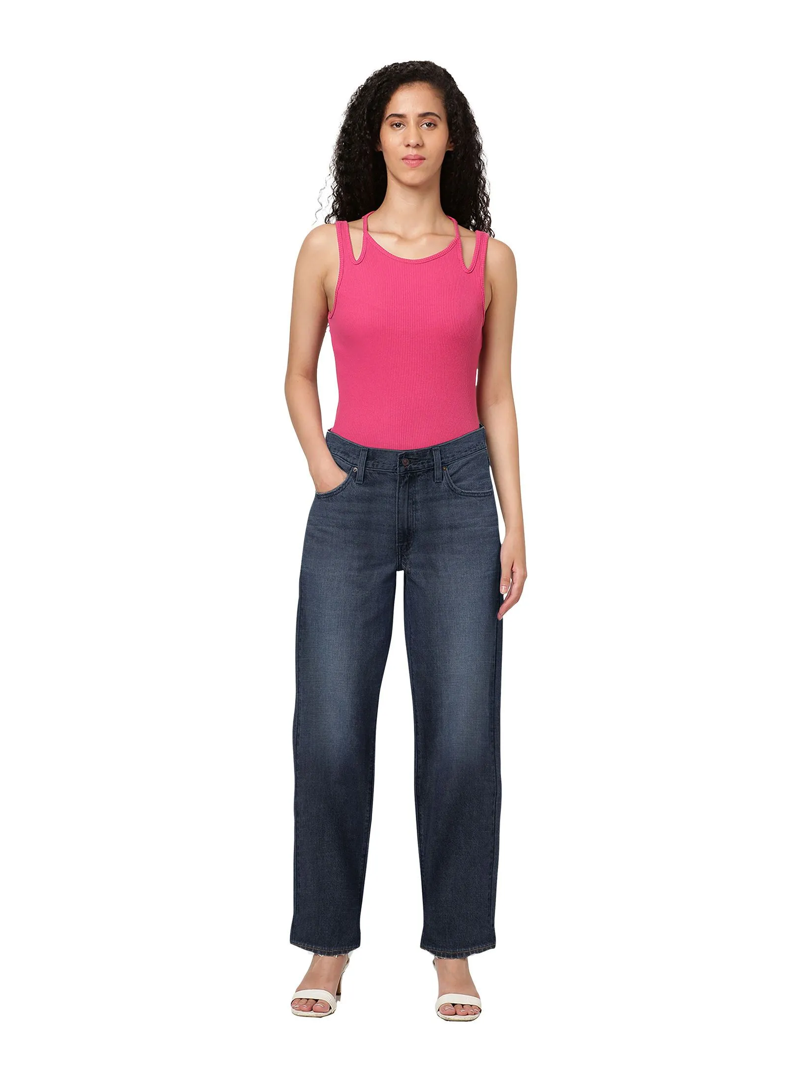 LEVI'S Women's Baggy Dad Jeans Dark Blue