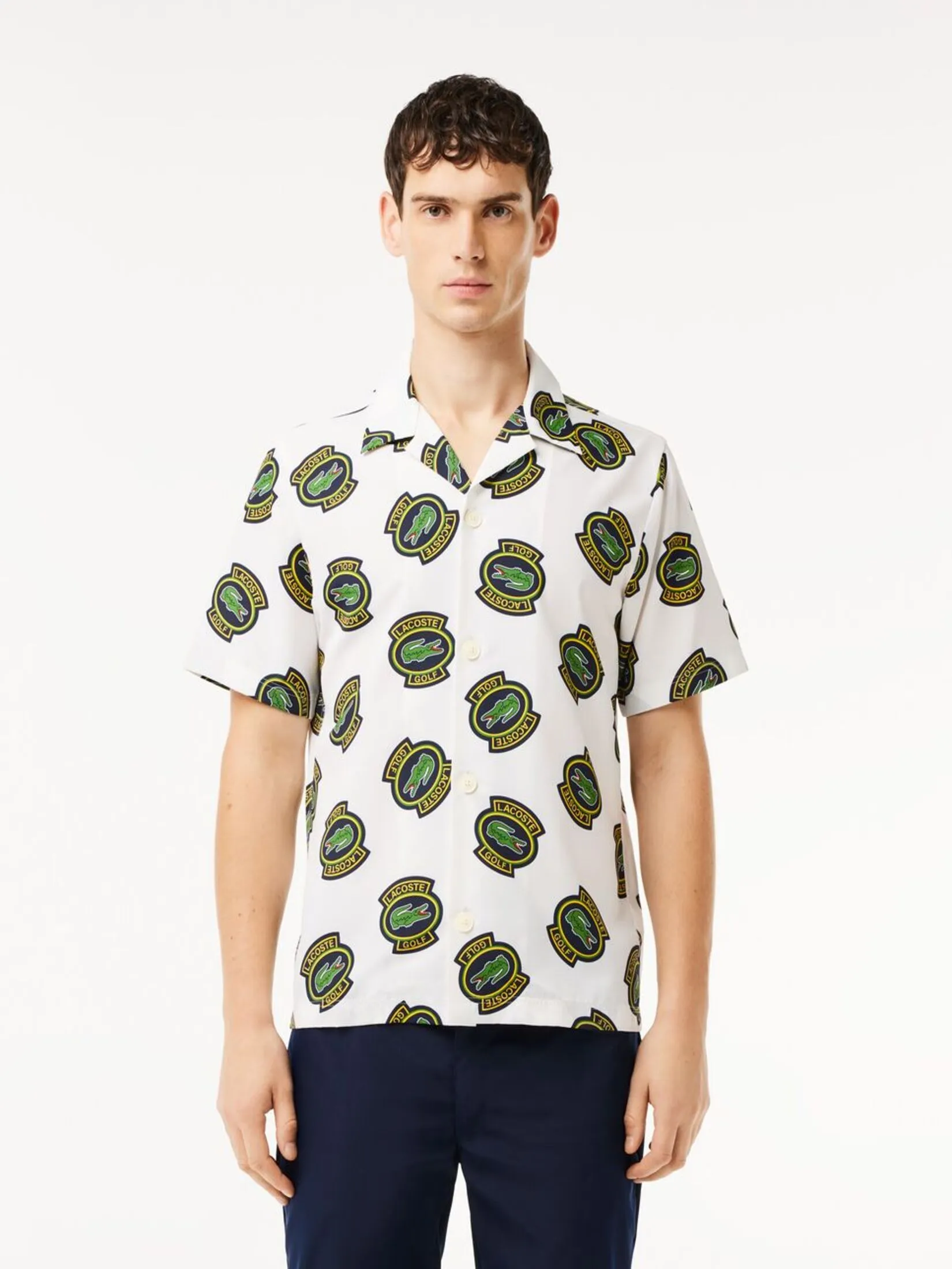 LACOSTE Ultra-Dry Anti-UV Short Sleeved Golf Shirt White