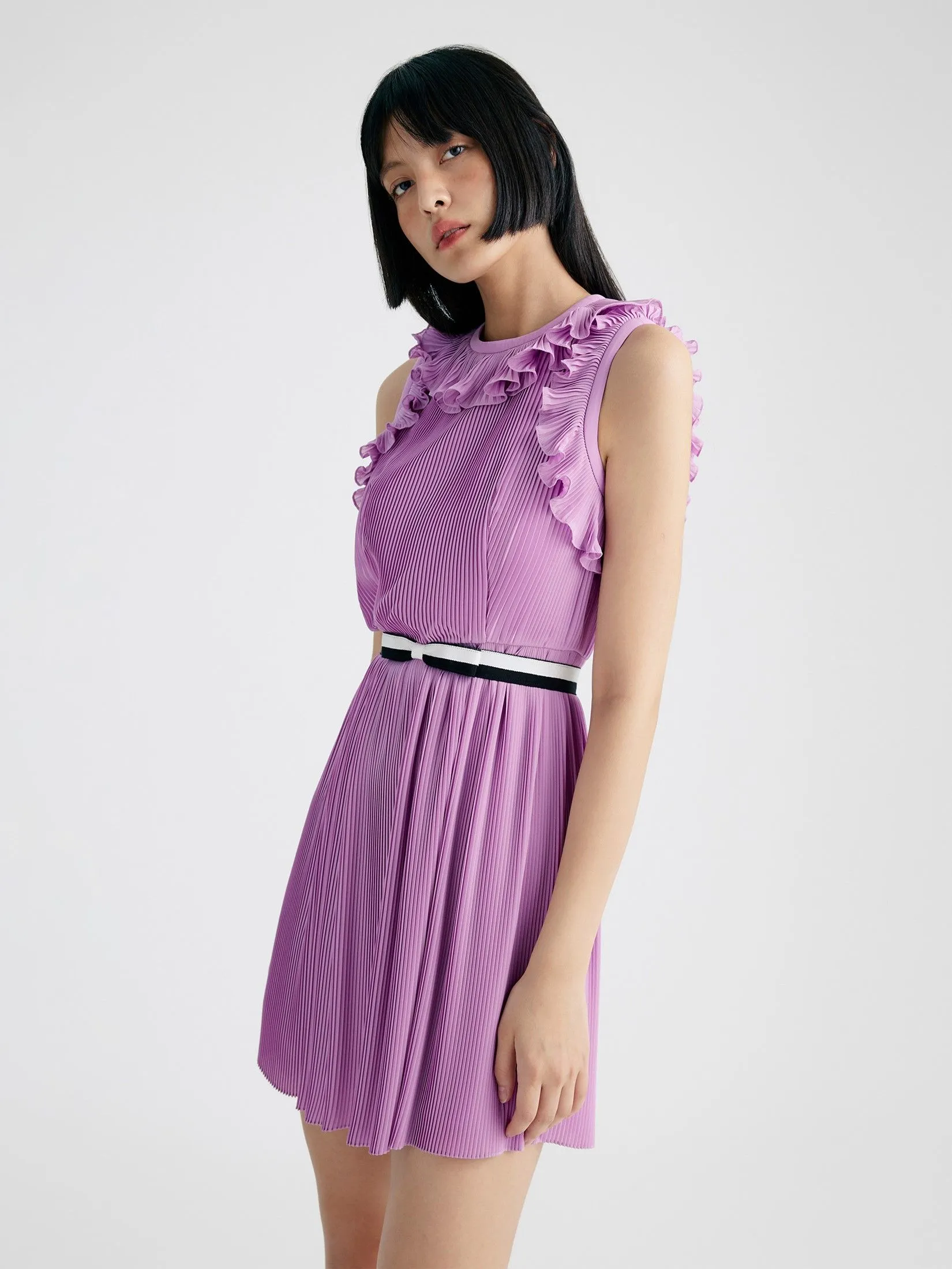 ASV (AW24)Judith Pleated Women Mini Dress Purple