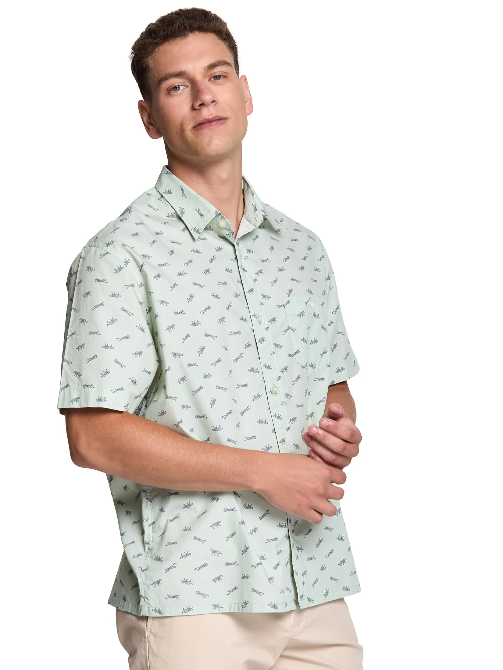 ALUMNUS Men Shirt Short Sleeves 2510SSRL32 Green