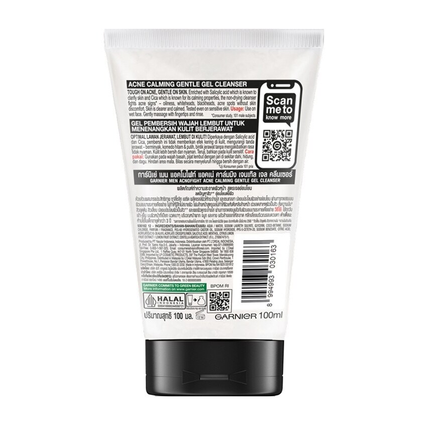 Garnier Men Acnofight Acne Calming Gentle Gel Cleanser 100 Ml.