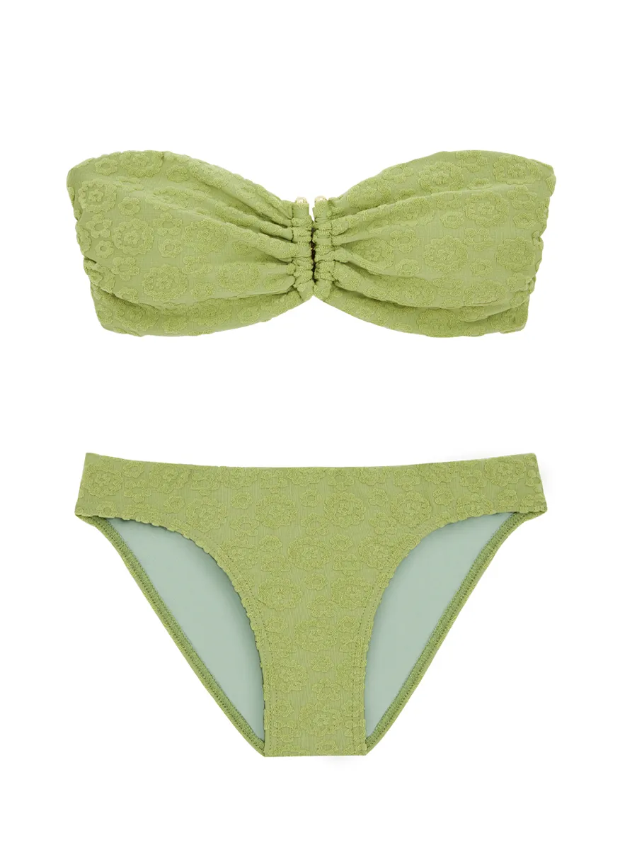 KLOSET (KK22)Bandeau Knot Bikini Set green Size - L