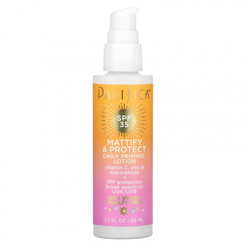 Pacifica, Mattify & Protect, ежедневный прайм-лосьон, SPF 35, 50 мл (1,7 жидк. Унции)