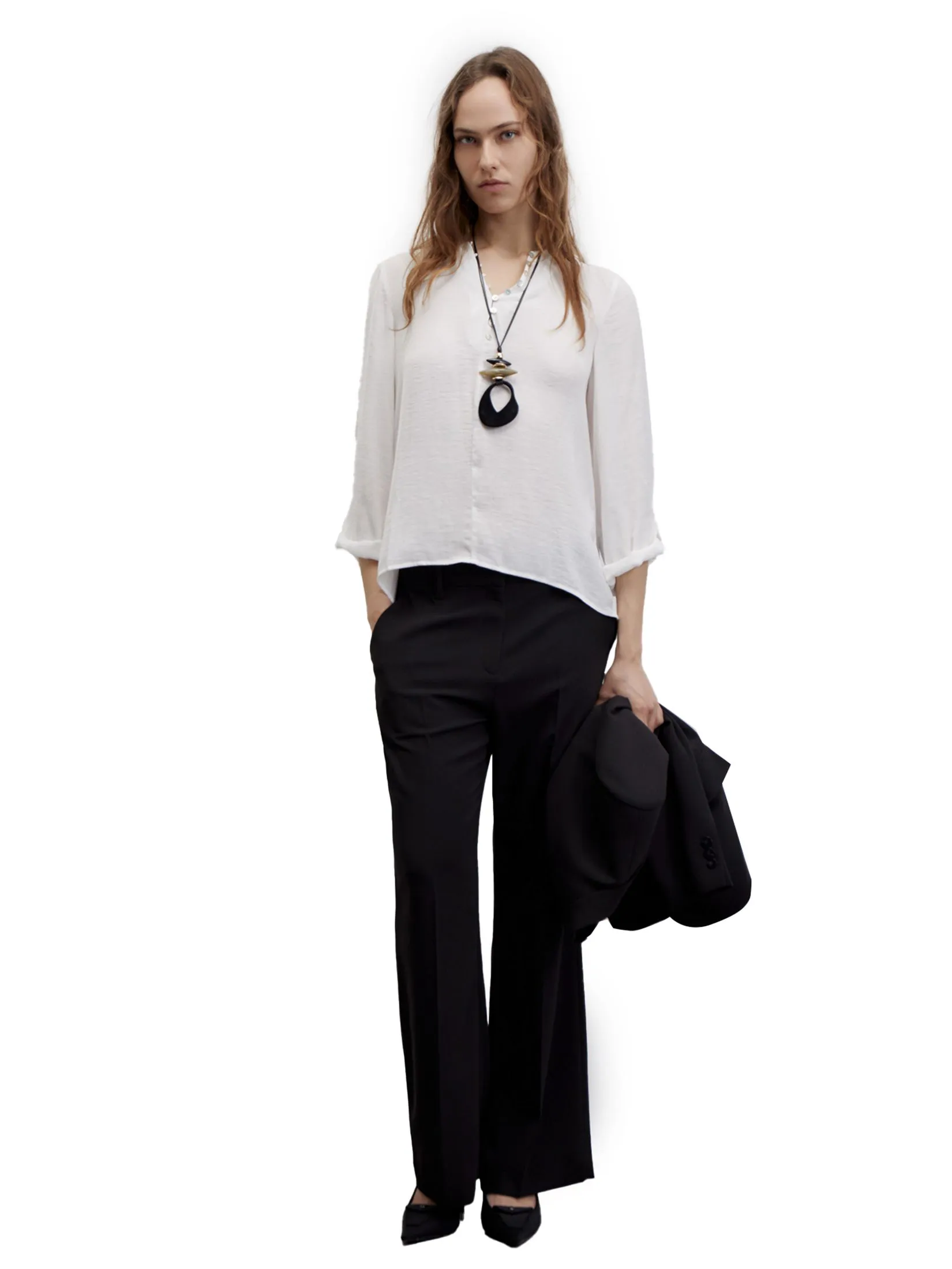 SFERA Women Blouse Long Sleeves Buttons Loose-Fit