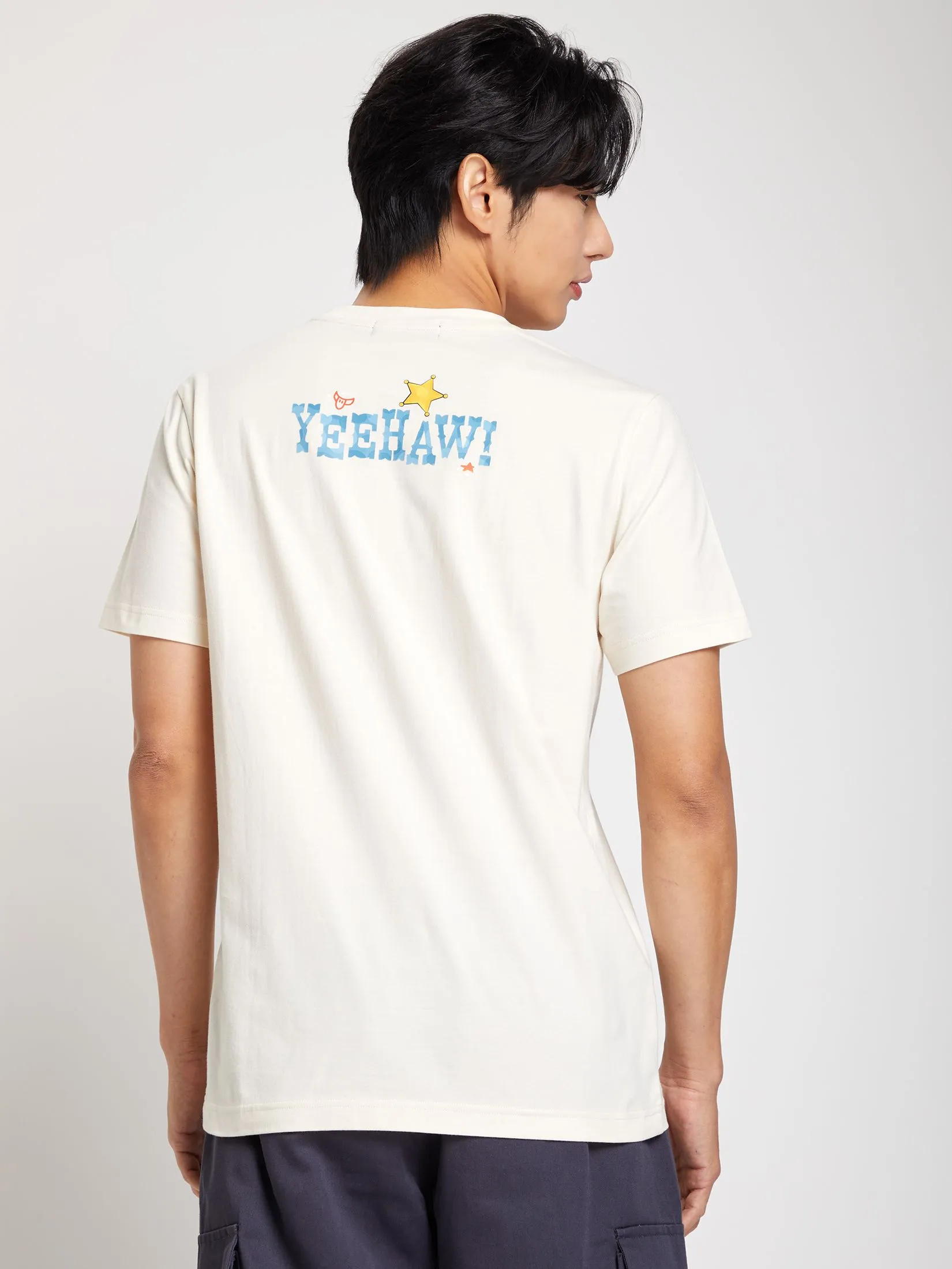 PACIFIC UNION Men T-Shirt Toy Story Disney Pixar Print Beige