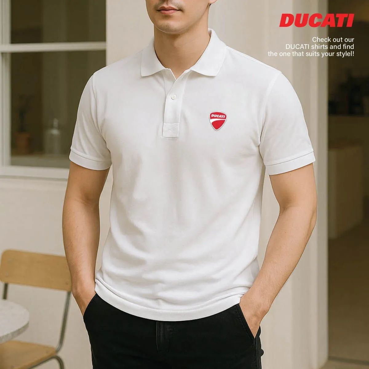DUCATI Men Polo White
