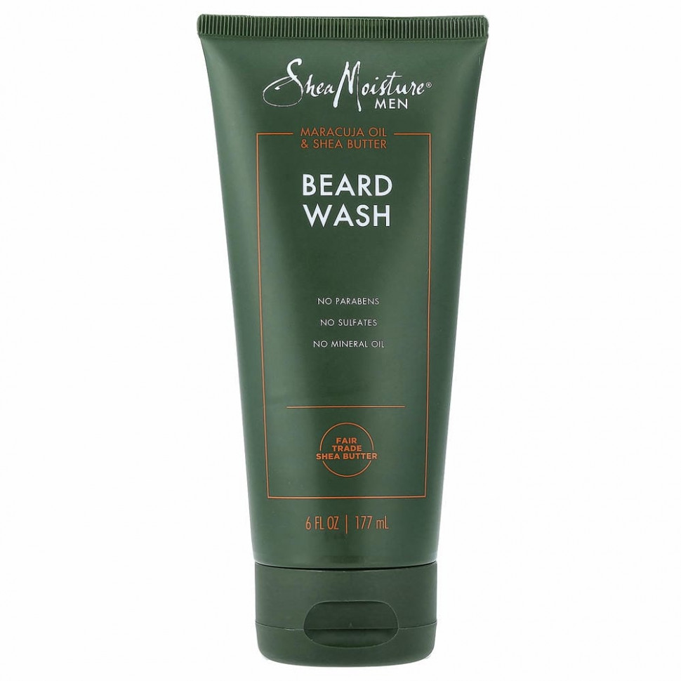 SheaMoisture, Men, Средство для мытья бороды, масло маракуйи и масло ши, 6 жидких унций (177 мл)