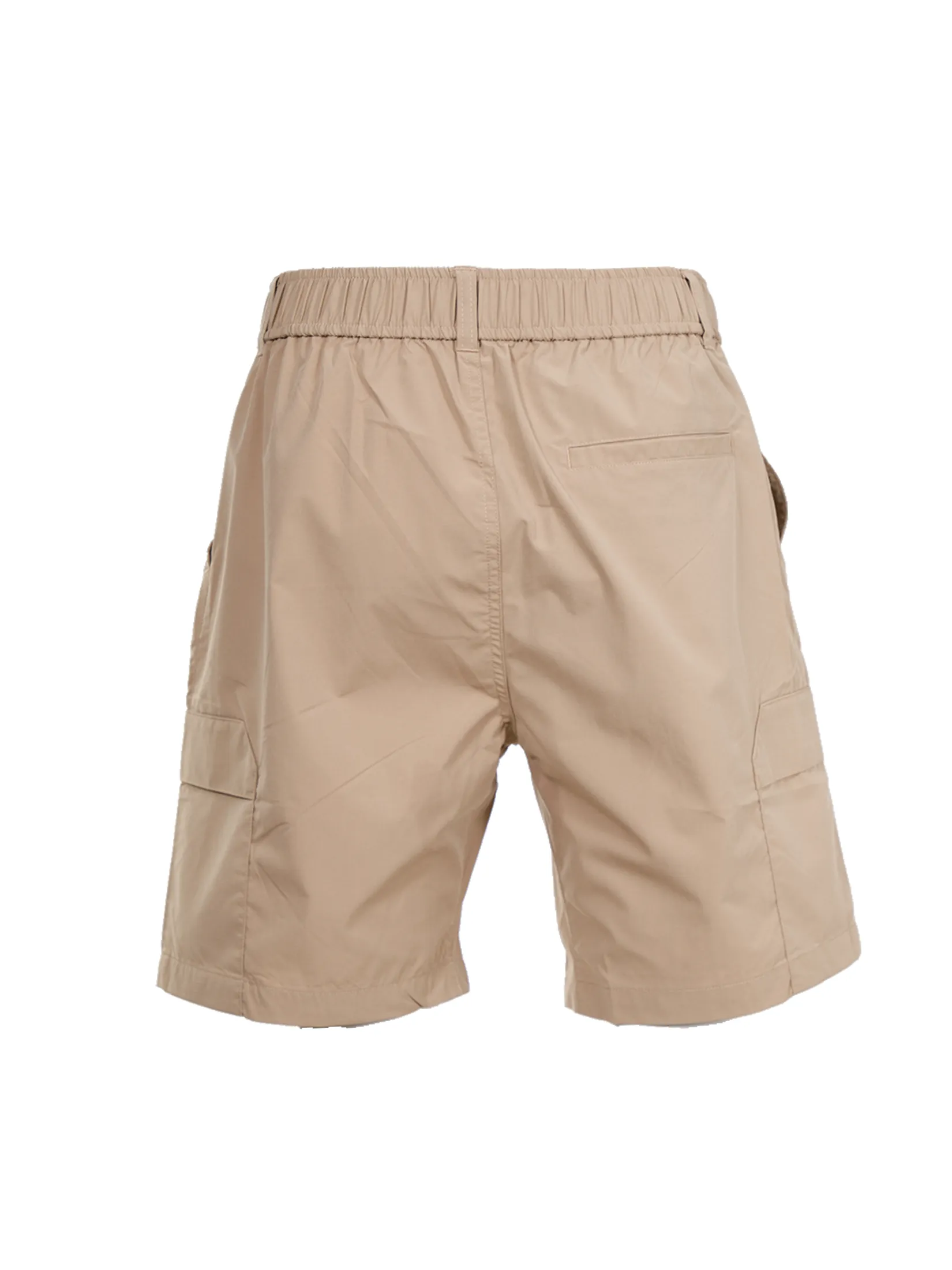 ELLE HOMME Men's Cargo shorts elastic waistband with buttons and zipper W8L276 - Beige
