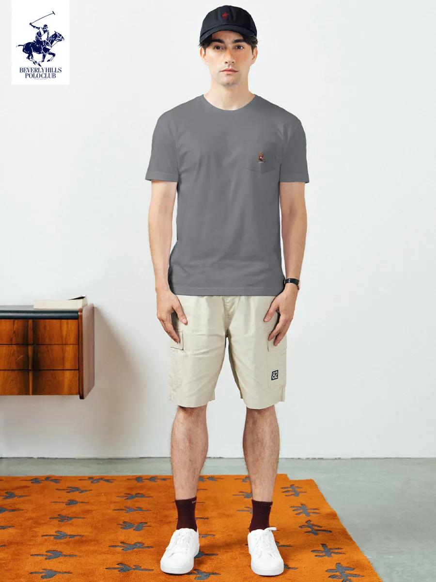 BEVERLY HILLS POLO CLUB Grey Unisex T-Shirt REGULAR-FIT Model BNSR166