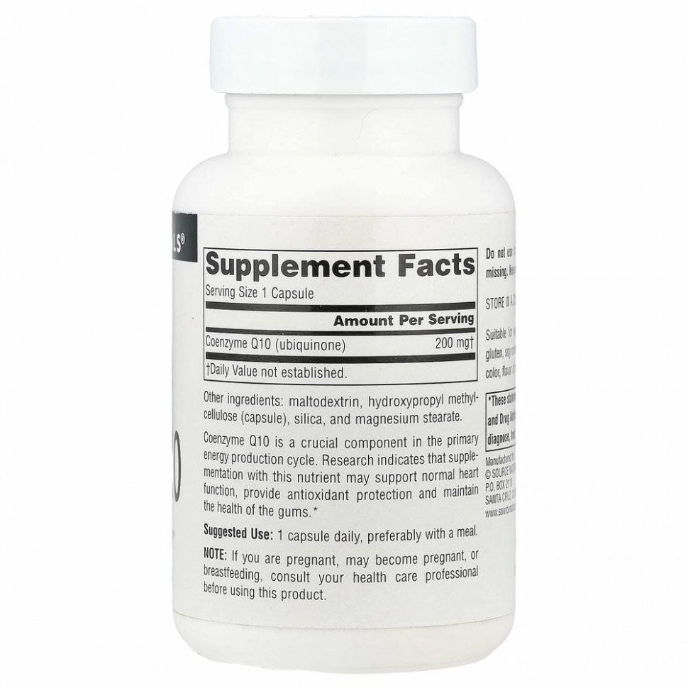 Source Naturals, коэнзим Q10, 200 мг, 60 капсул